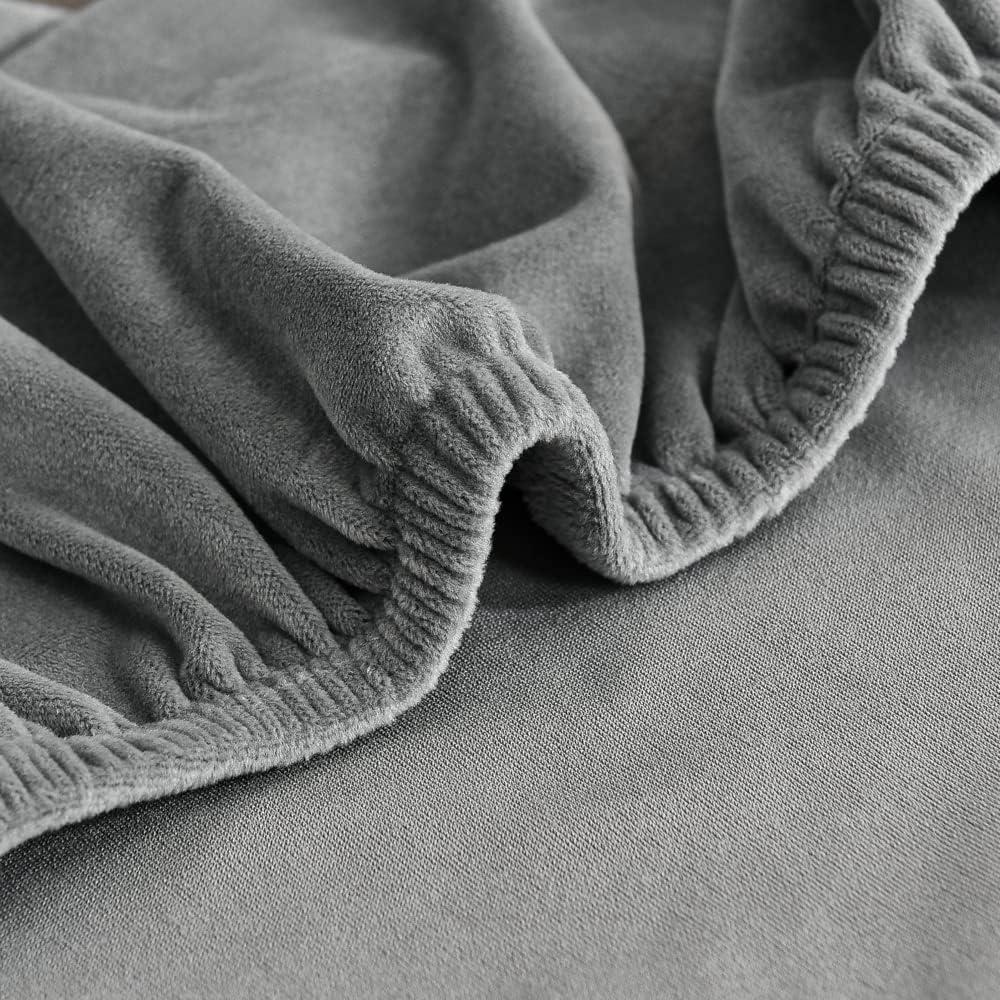 Funda de Sillón con Alas MIFXIN 2 Piezas Terciopelo Gris