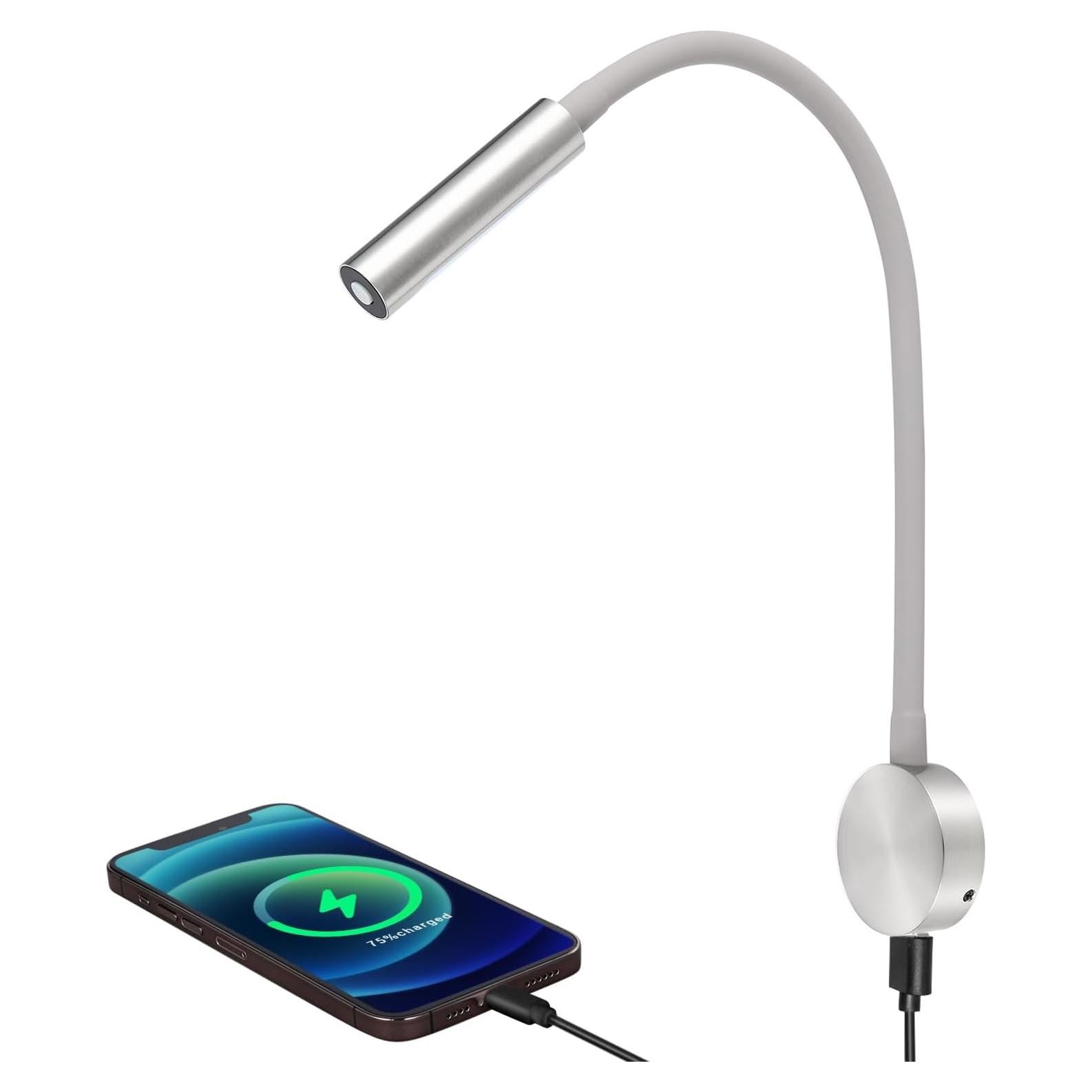 Lámpara de Lectura LED Acegoo RV 12V Flexible con USB