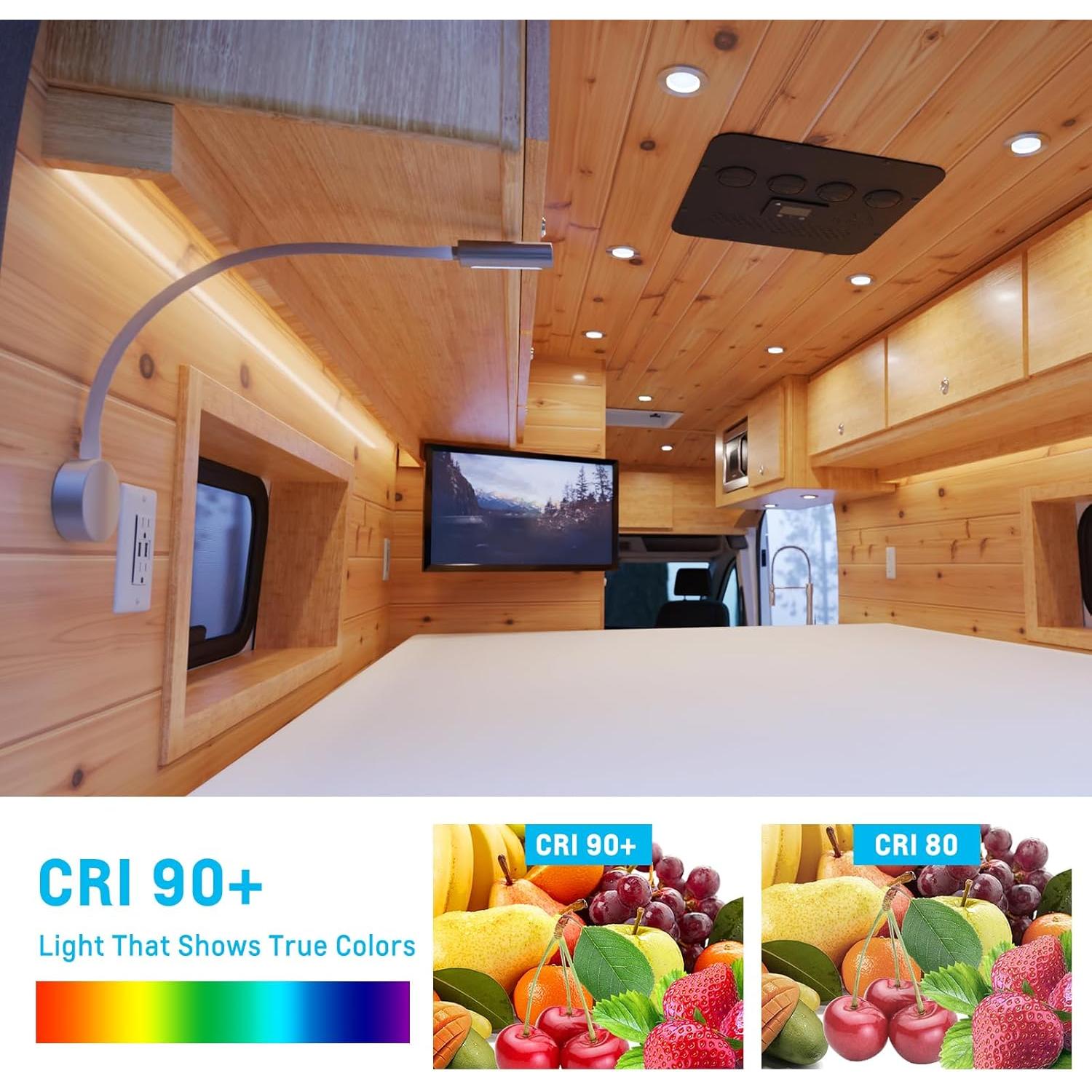 Lámpara de Lectura LED Acegoo RV 12V Flexible con USB