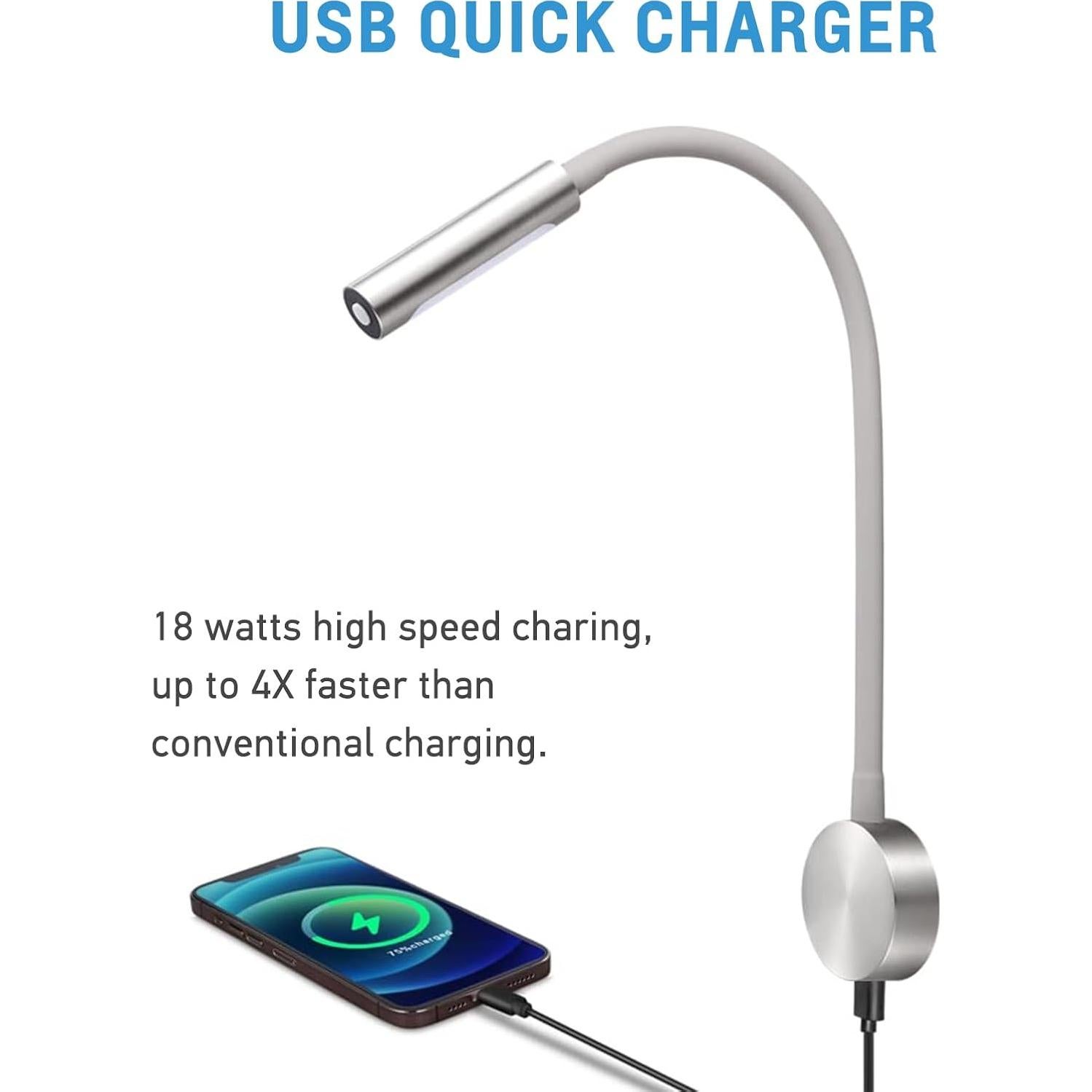 Lámpara de Lectura LED Acegoo RV 12V Flexible con USB