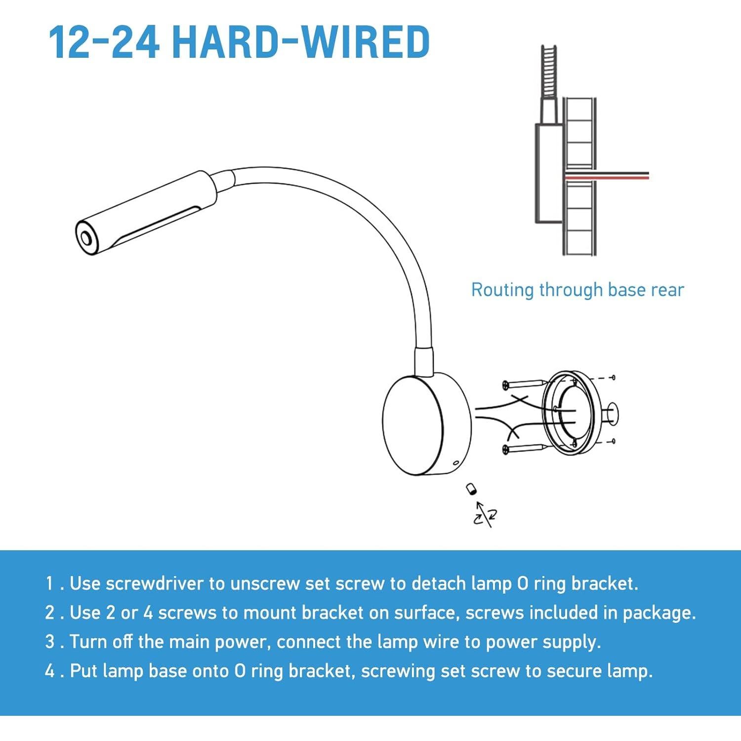 Lámpara de Lectura LED Acegoo RV 12V Flexible con USB