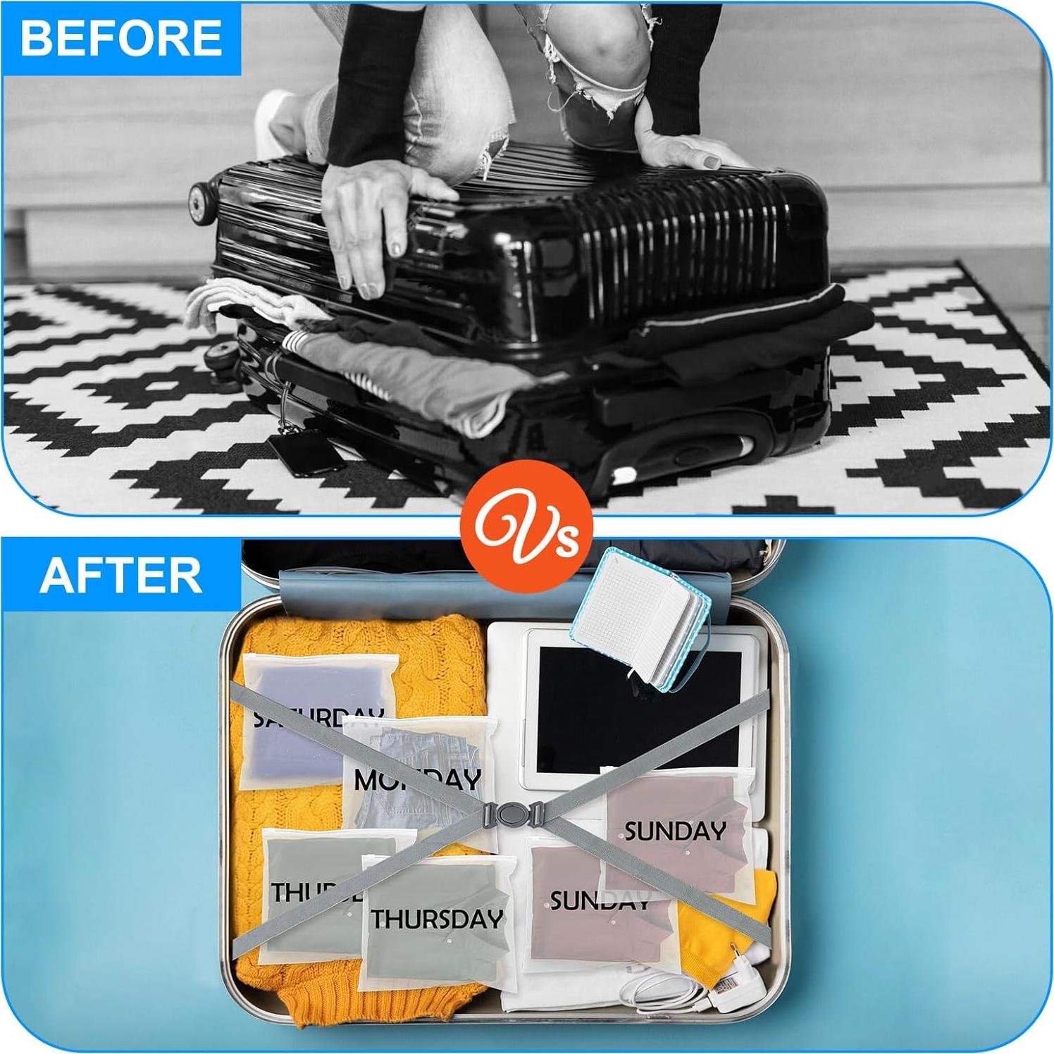 14 Piezas Cubos de Empaque Ximalun para Viaje - Días de la Semana