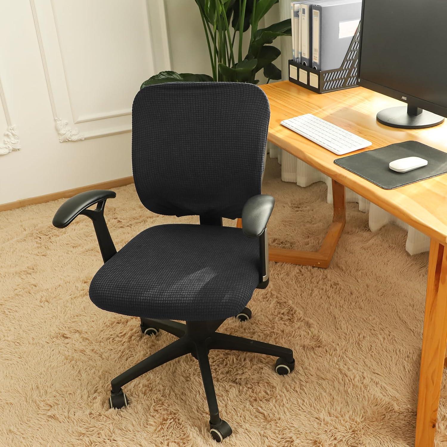 Funda de Silla de Oficina FORCHEER Negra Estirable 2 Piezas