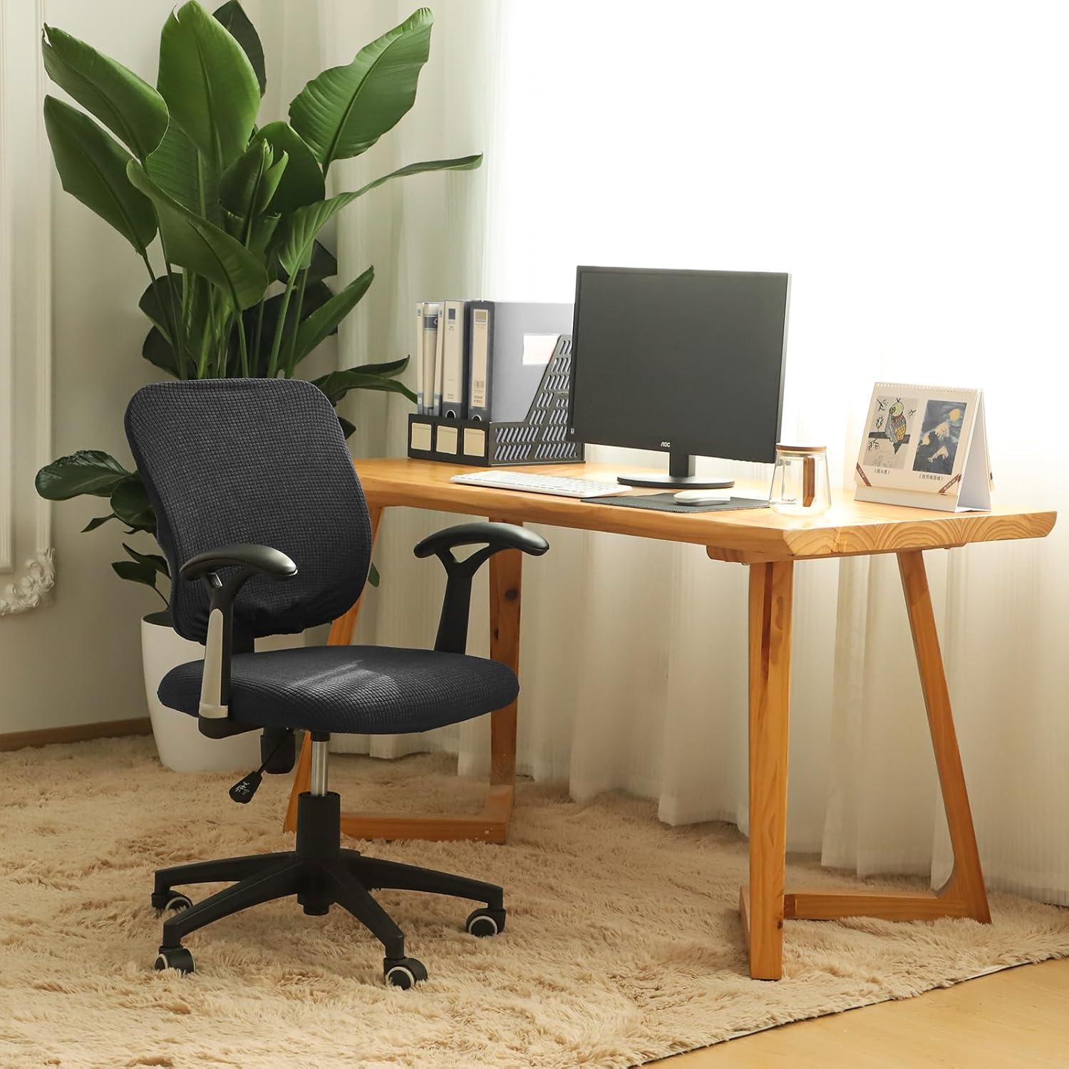 Funda de Silla de Oficina FORCHEER Negra Estirable 2 Piezas