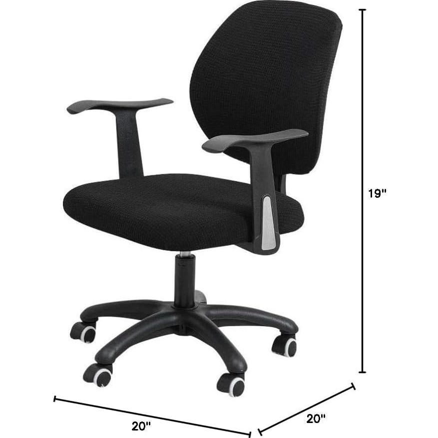 Funda de Silla de Oficina FORCHEER Negra Estirable 2 Piezas