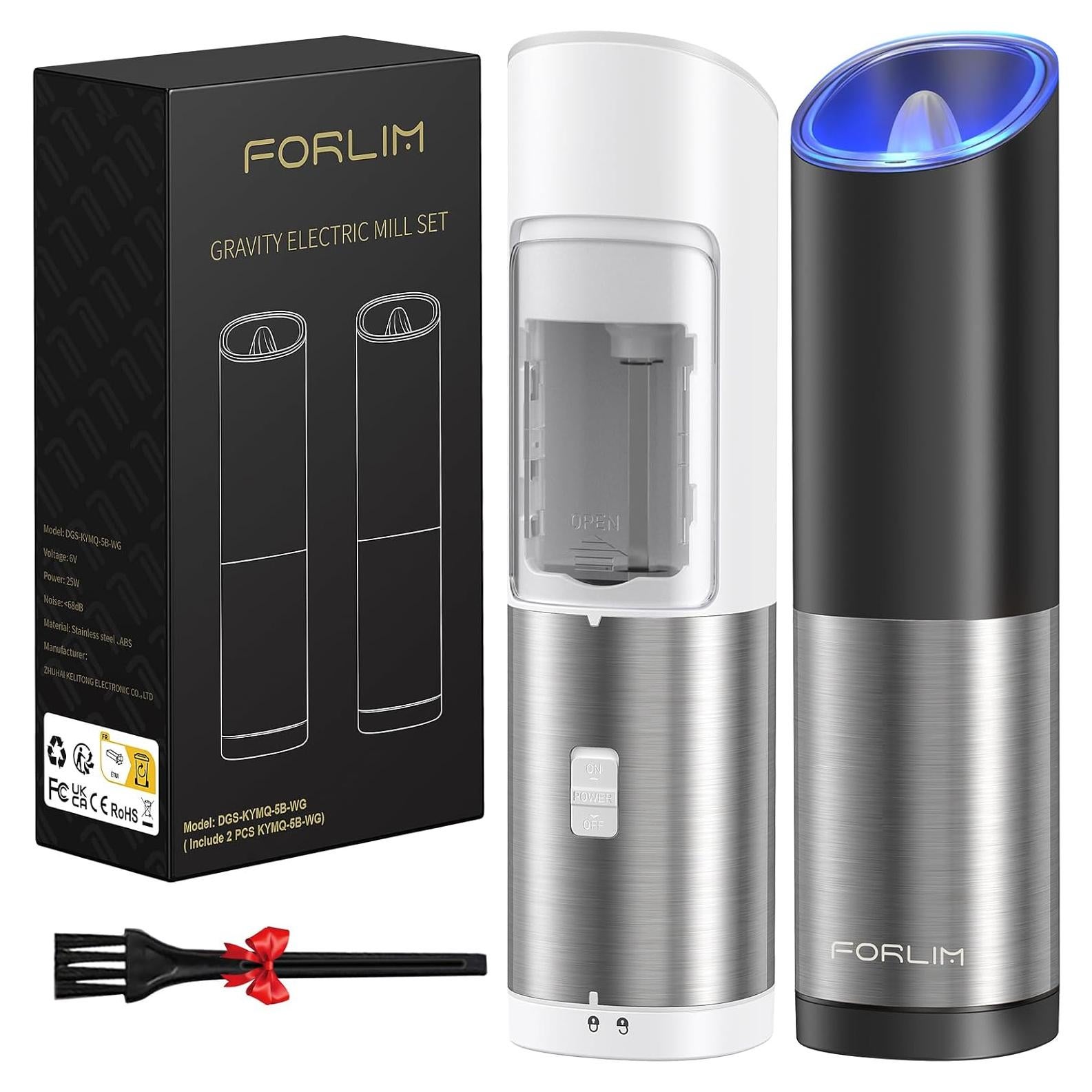 Juego de Molinillos Eléctricos de Sal y Pimienta FORLIM 2 Pzas