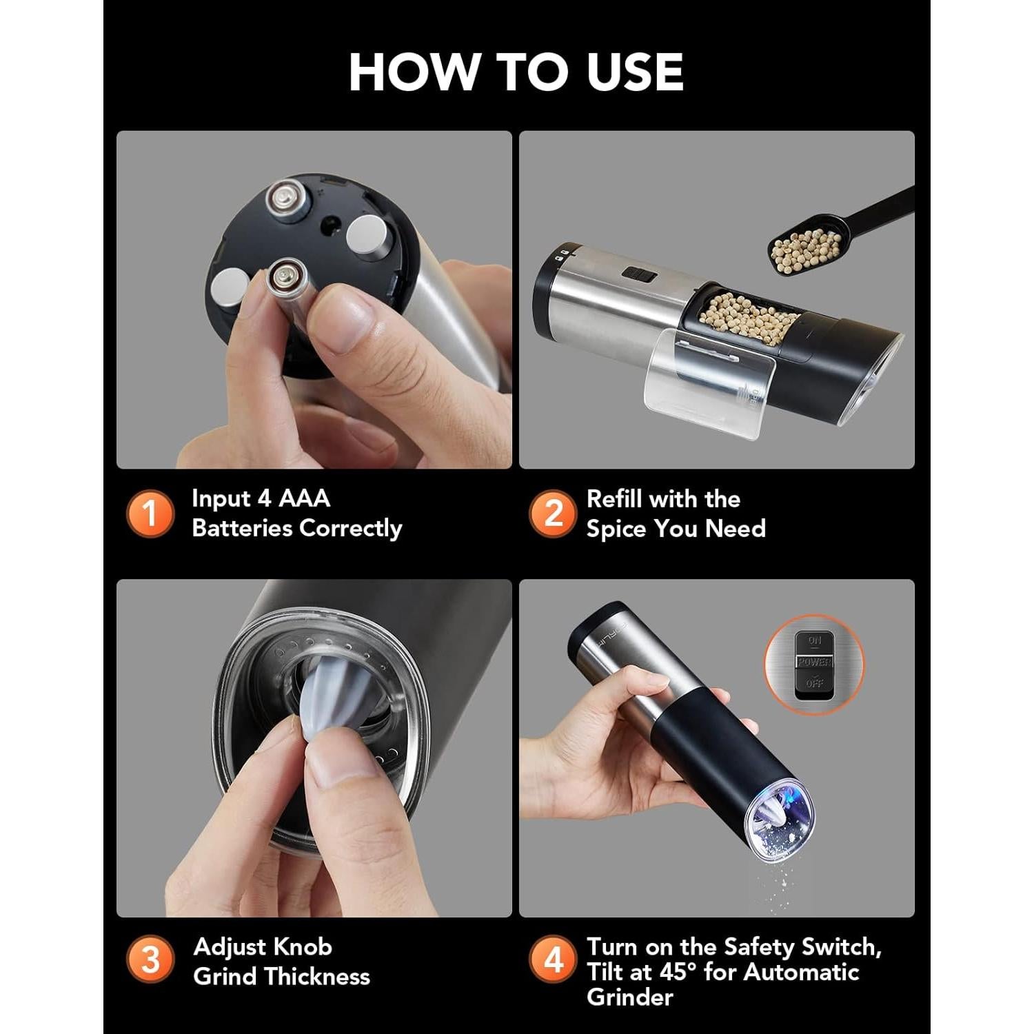 Juego de Molinillos Eléctricos de Sal y Pimienta FORLIM 2 Pzas