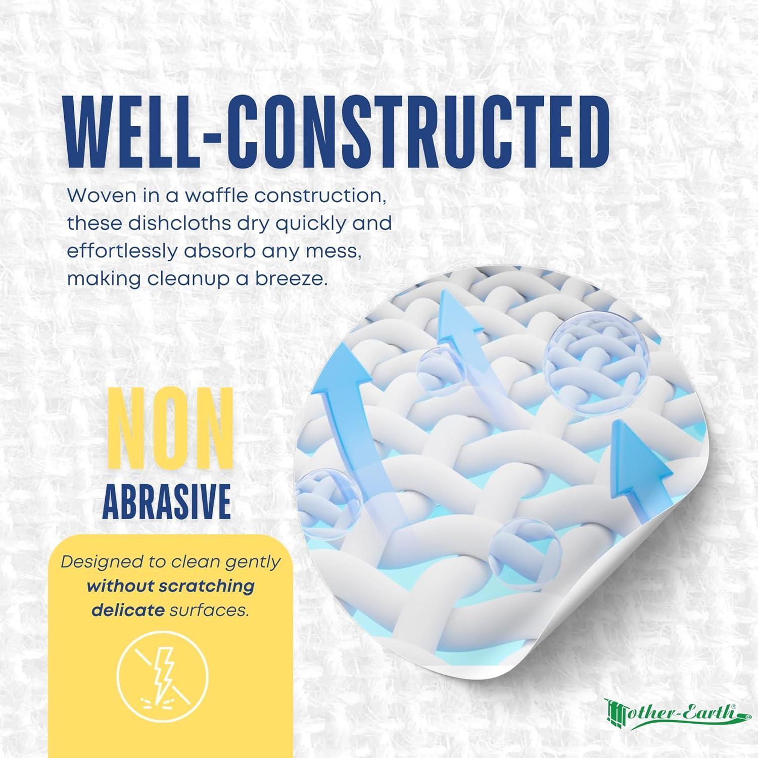 Paños de Cocina Mother-Earth, Algodón Ultra Absorbente, 6 Unidades