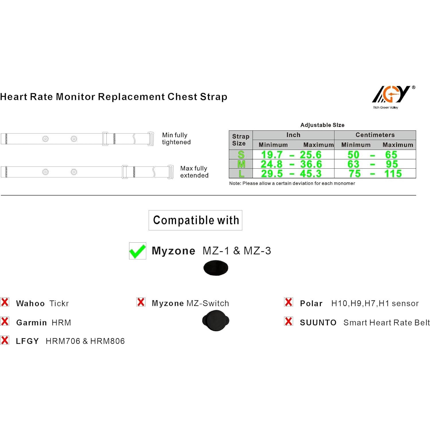 Correa de Pecho Myzone MZ-3 Ajustable Rojo 50-65 cm