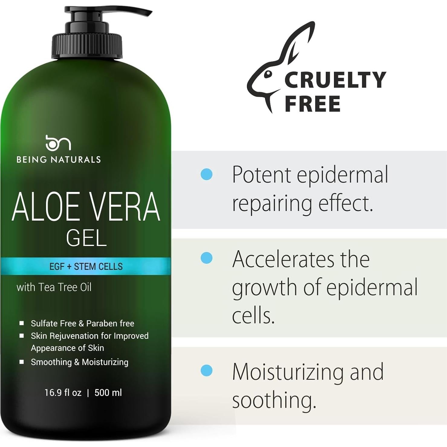 Gel de Aloe Vera Orgánico Puro 500ml - Hidratante Natural con EGF