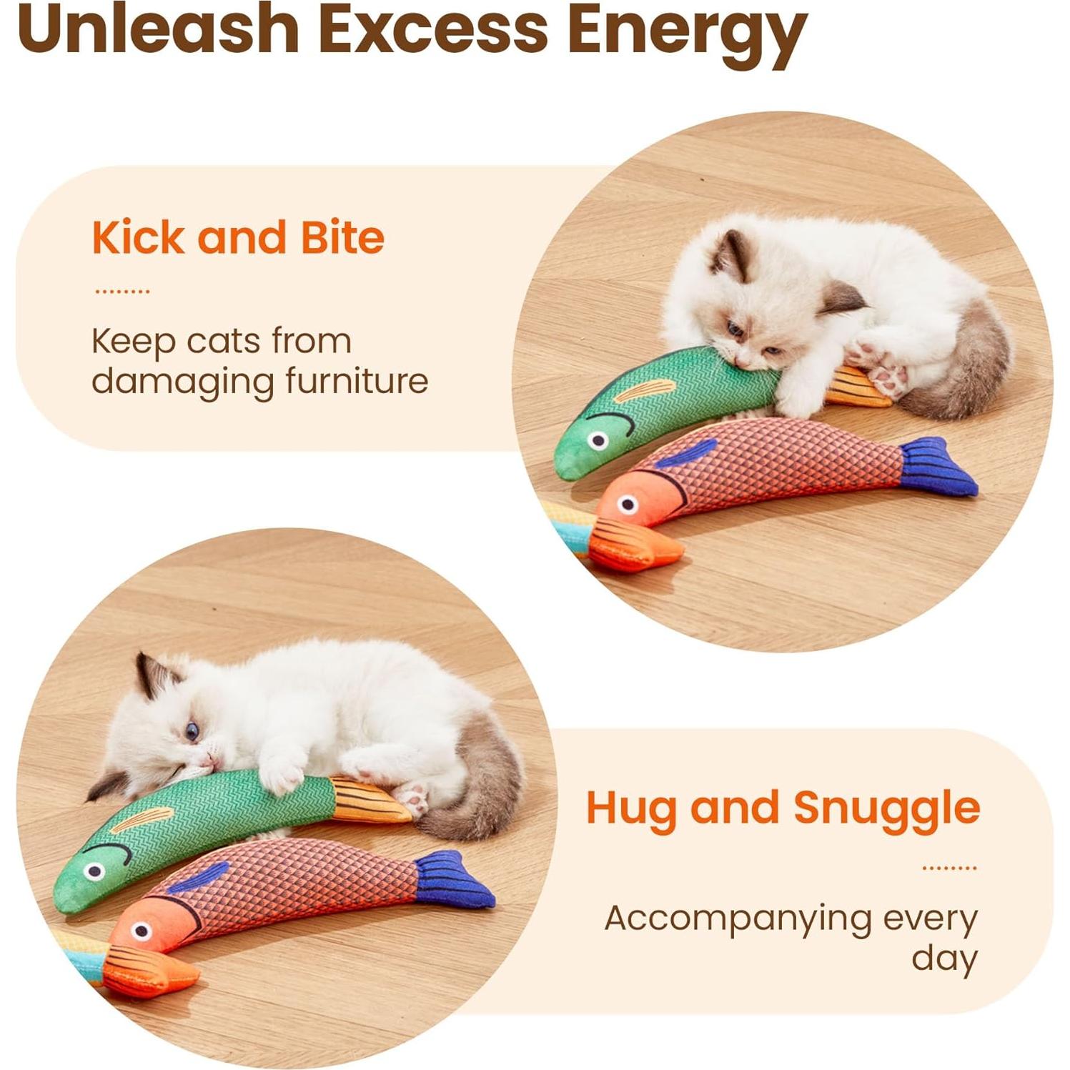 Juguetes para Gatos Potaroma Saury, 3 Piezas Crinkle 23.88 cm