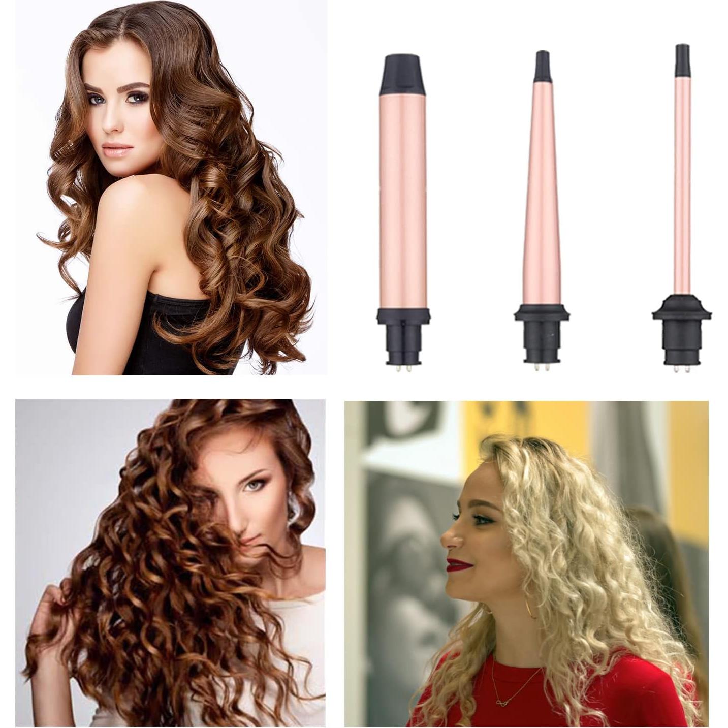 Juego de Varitas de Rizado JAETON 3 en 1 Cerámica 0.89-3.18 cm