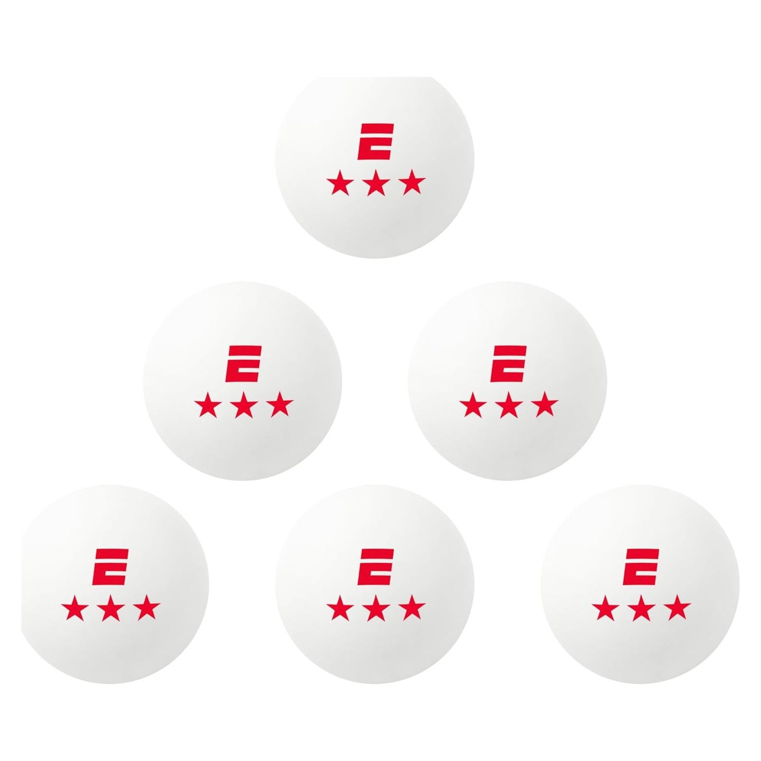 Set de 6 Pelotas de Ping Pong ESPN 3 Estrellas - Tamaño Reglamentario