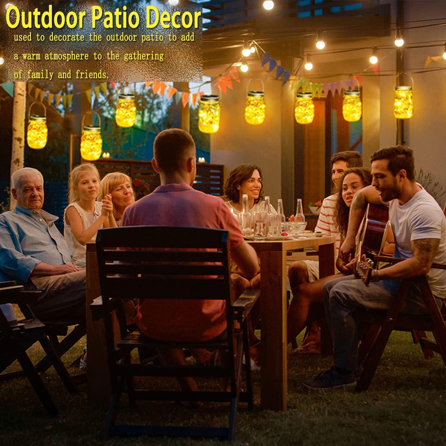 Cooo 12 Linternas Solares de Cristal 30 LED para Exterior