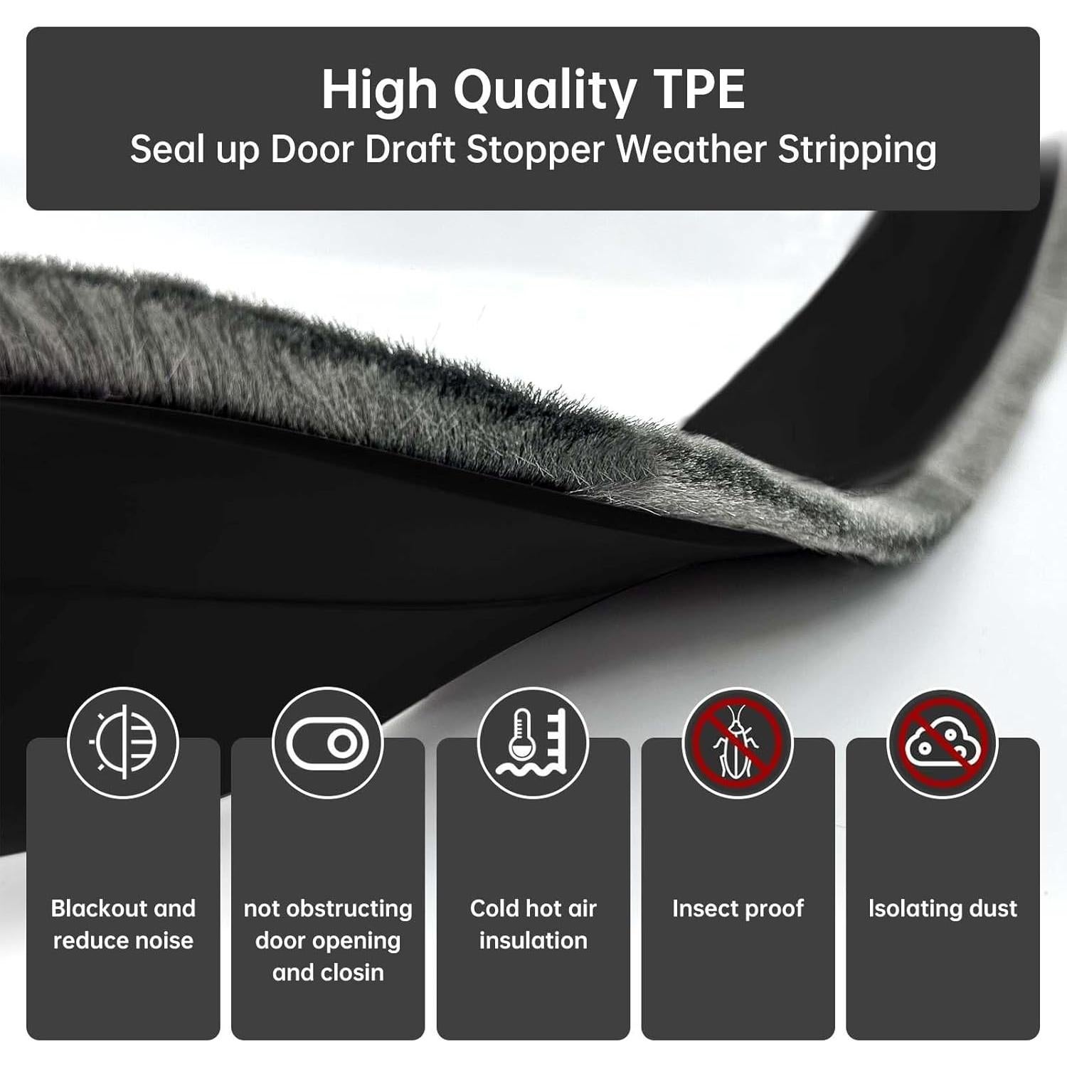 Barrido de puerta Lsaixl 100 cm negro con cepillo aislante