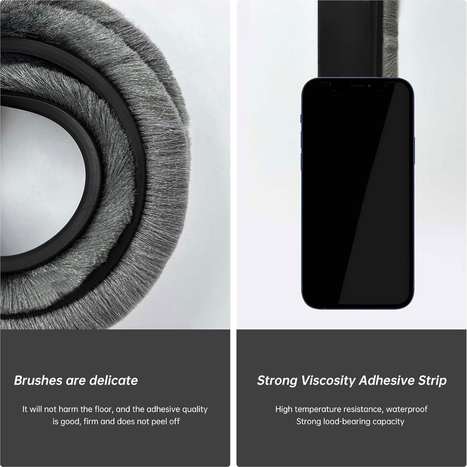 Barrido de puerta Lsaixl 100 cm negro con cepillo aislante