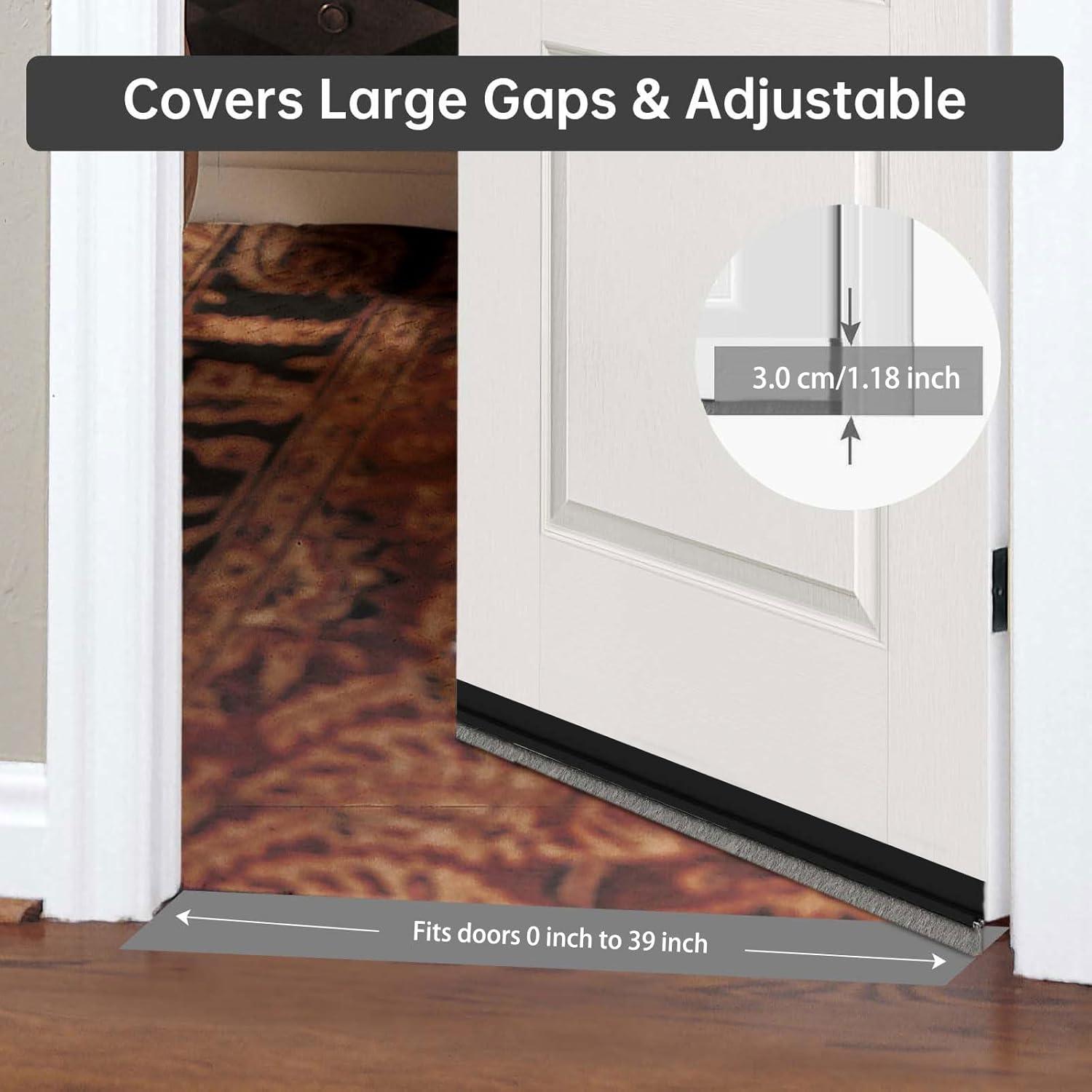 Barrido de puerta Lsaixl 100 cm negro con cepillo aislante