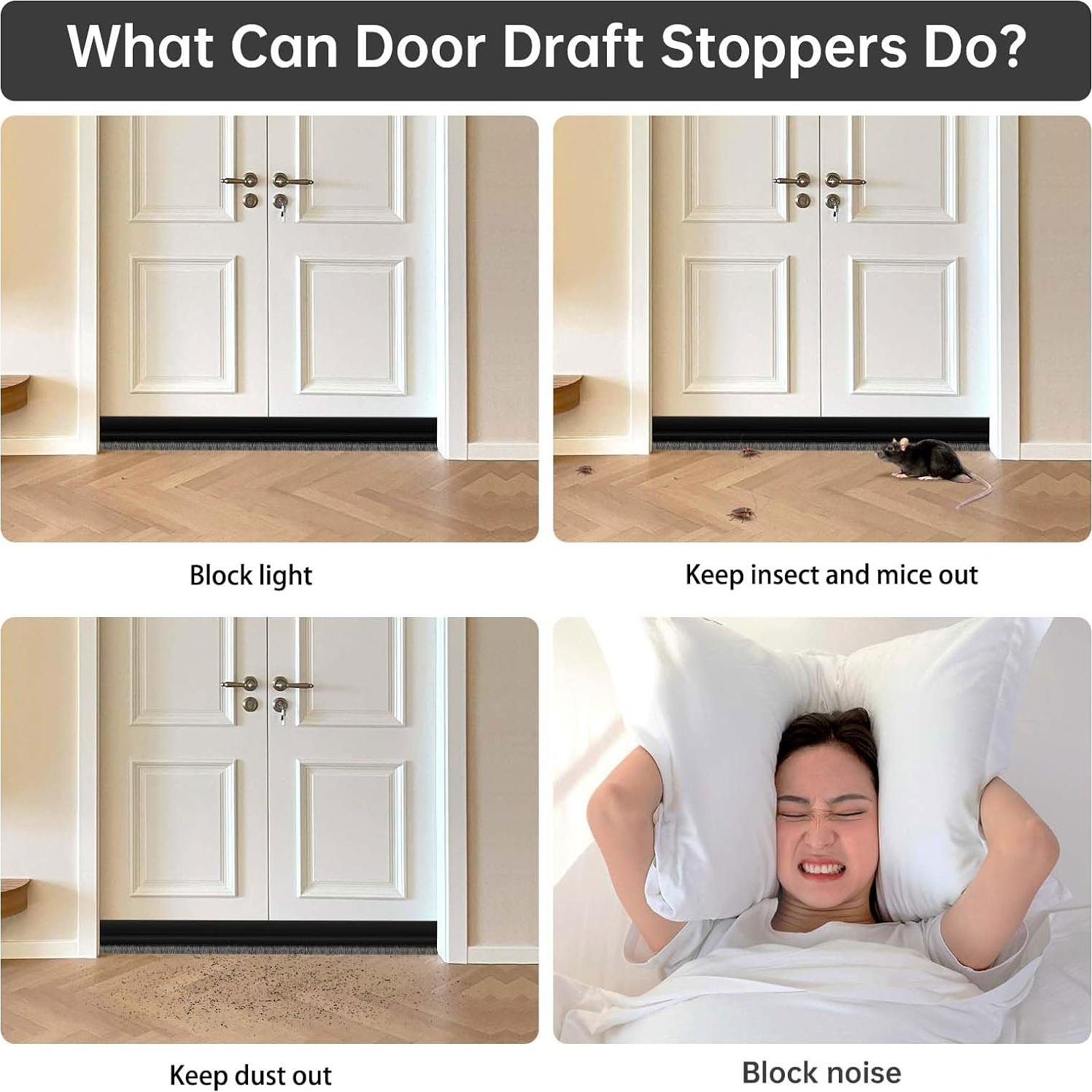 Barrido de puerta Lsaixl 100 cm negro con cepillo aislante