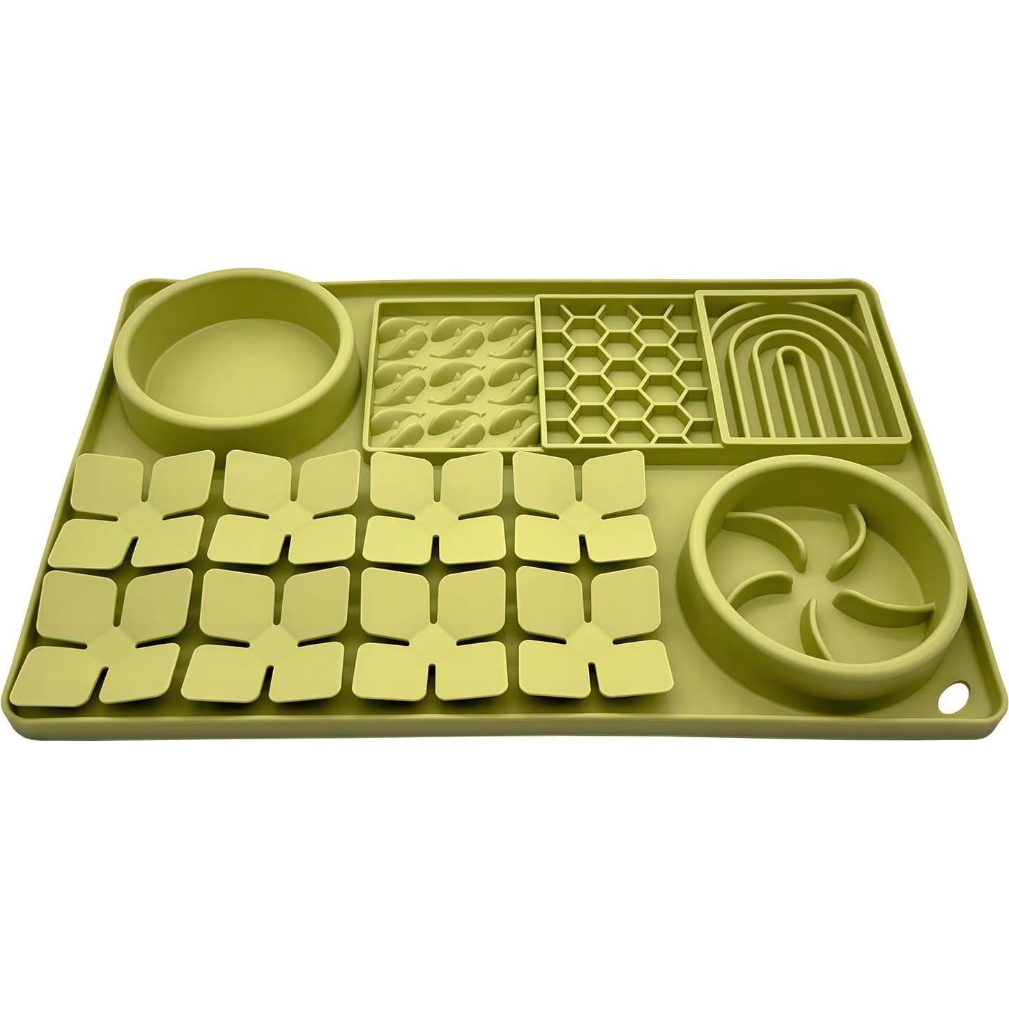 Alfombrilla de Lamer 4 en 1 Evenco para Perro y Gato Verde