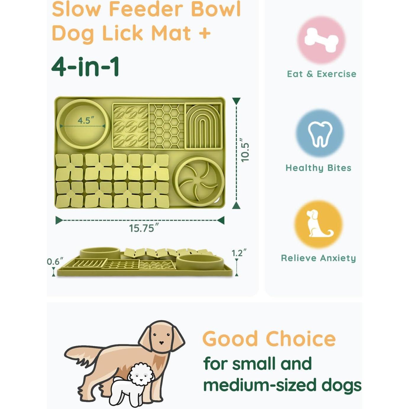 Alfombrilla de Lamer 4 en 1 Evenco para Perro y Gato Verde