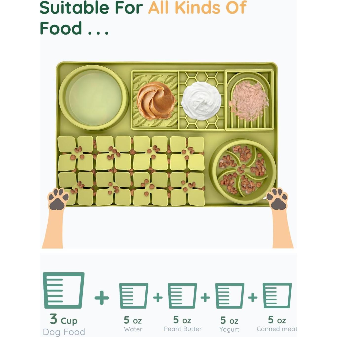 Alfombrilla de Lamer 4 en 1 Evenco para Perro y Gato Verde