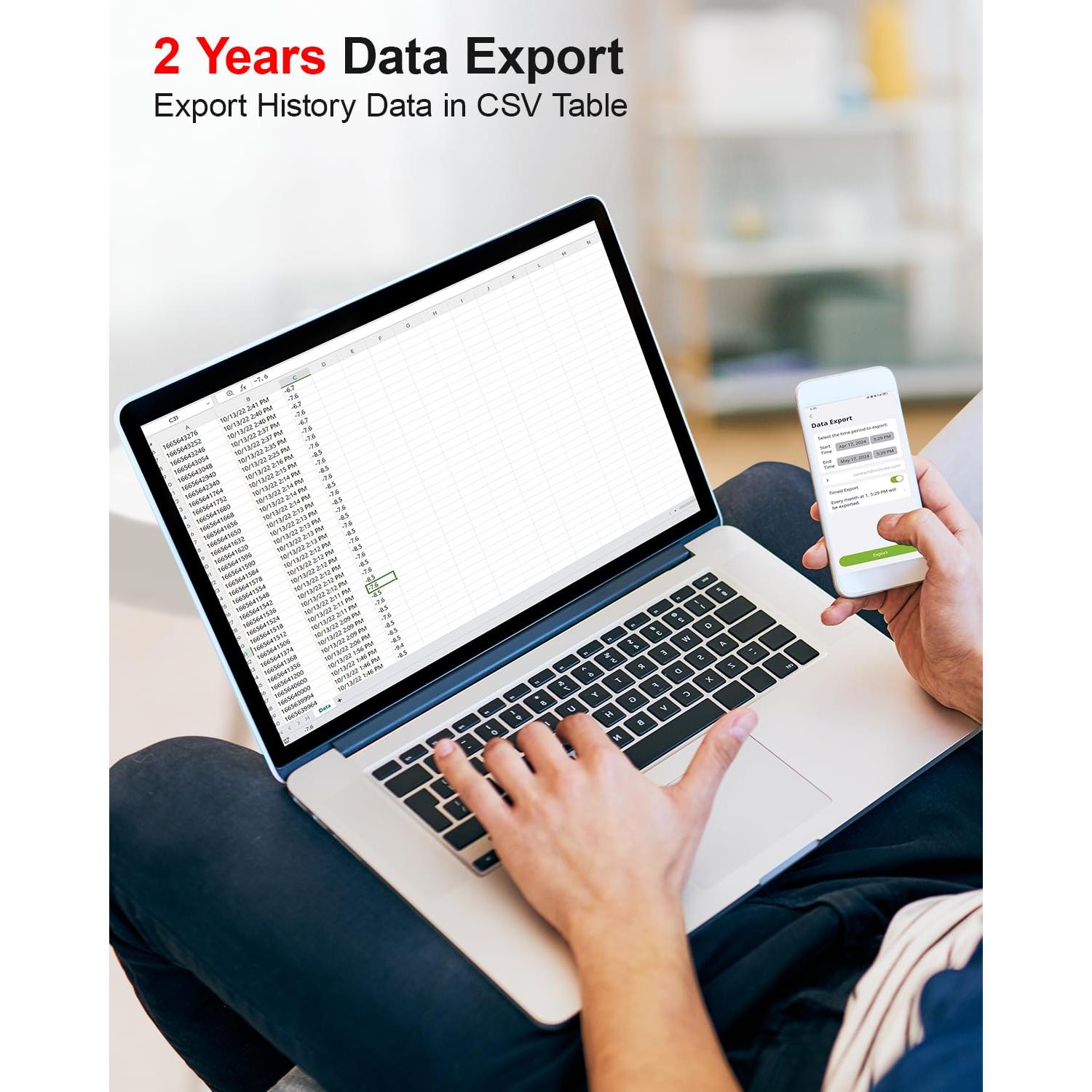 Termómetro Congelador WiFi MOCREO con Hub LCD y 2 Sensores