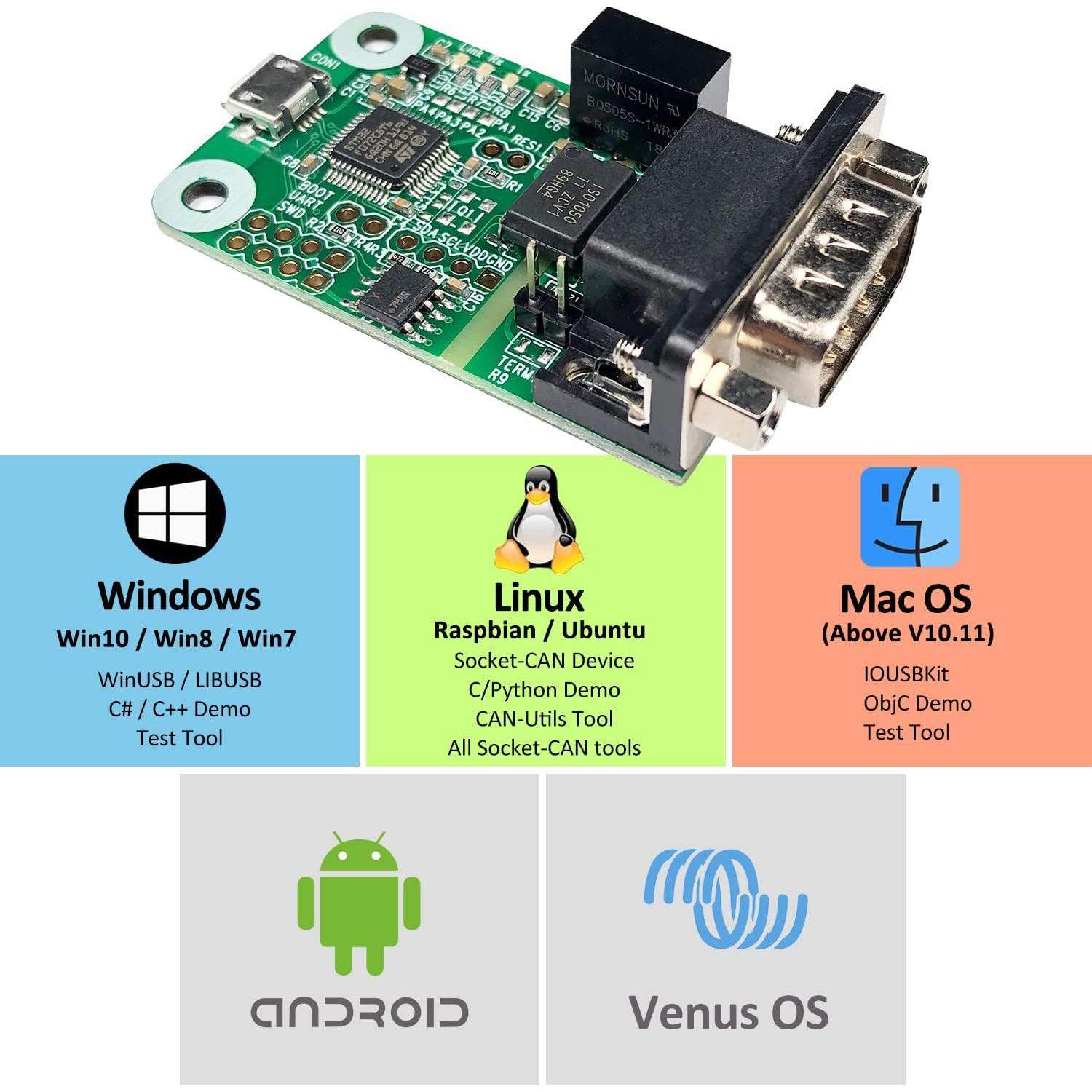 Módulo Convertidor USB a CAN INNOMAKER para Raspberry Pi y PC