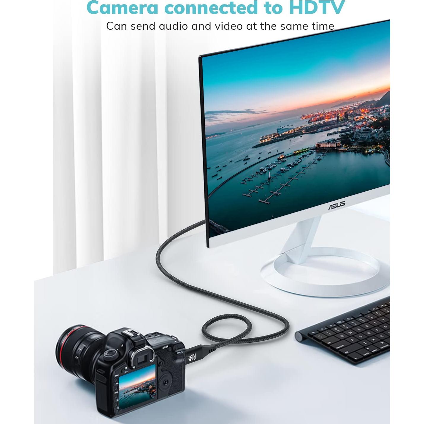 Cable Mini HDMI a HDMI KELimk 0.30m 4K 60Hz Alta Velocidad