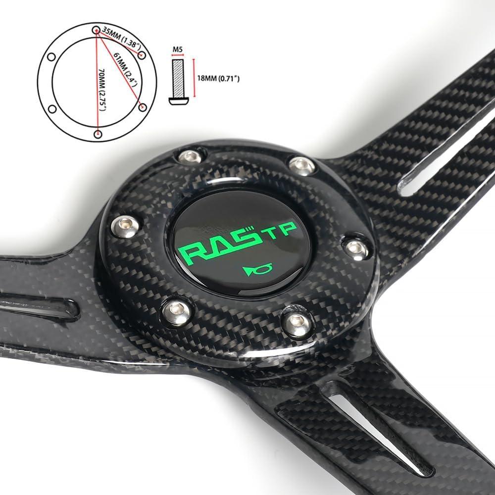 Volante de Carreras RASTP de Fibra de Carbono 345mm Universal