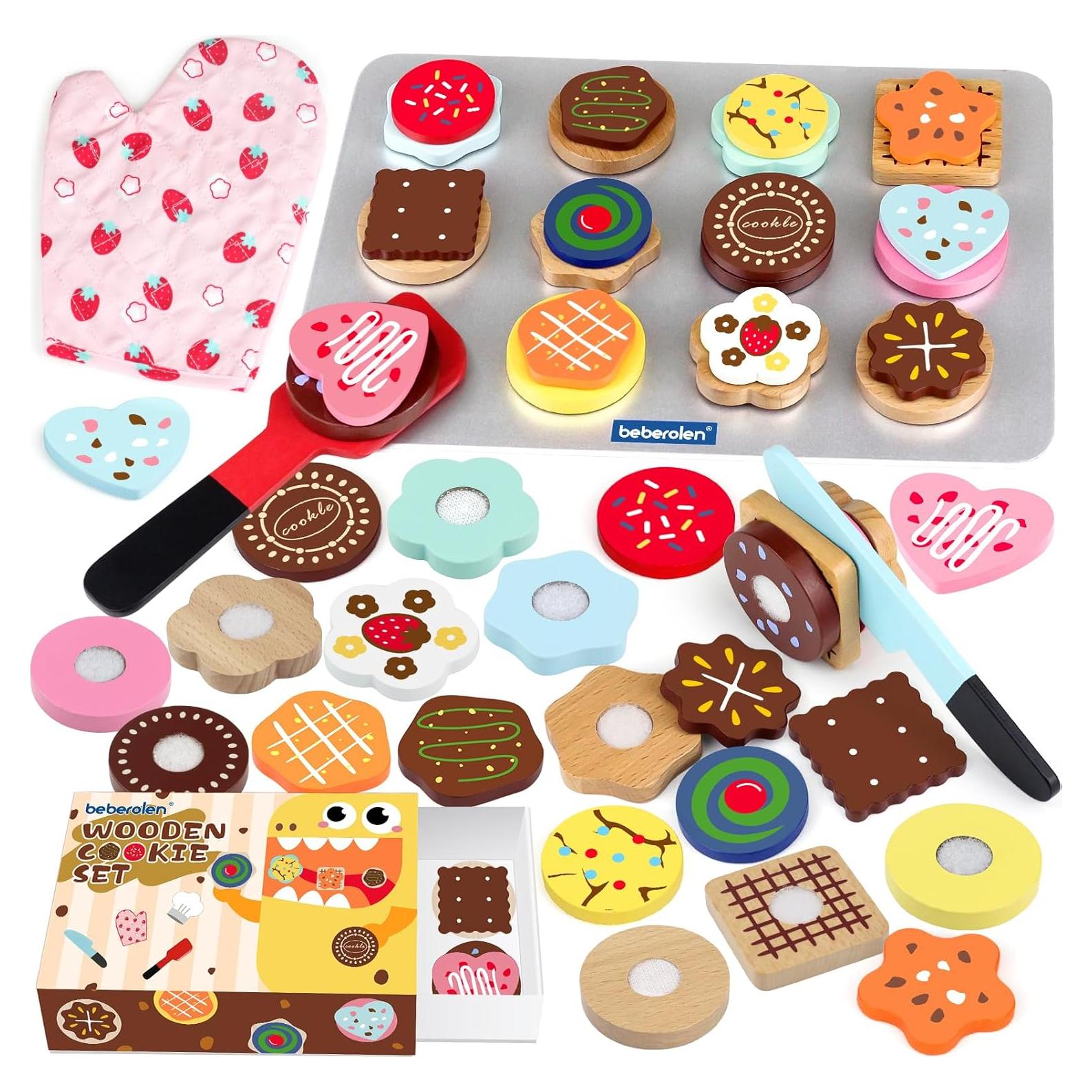 Juego de Comida de Galletas de Madera Beberolen 12 Piezas