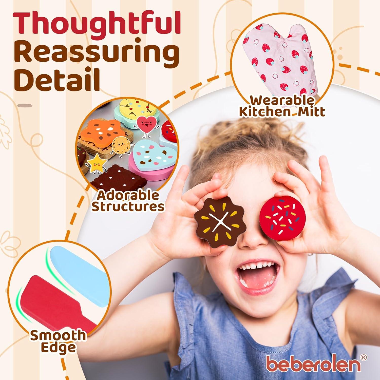 Juego de Comida de Galletas de Madera Beberolen 12 Piezas