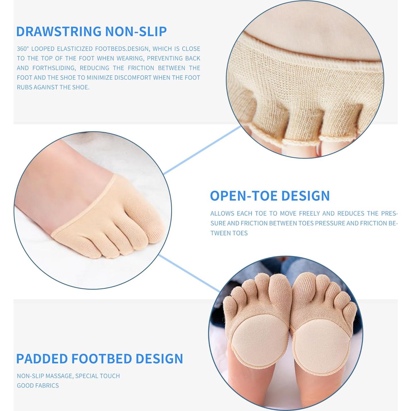 Calcetines Cortos Separadores de Dedos SooGree - Almohadillas Antideslizantes