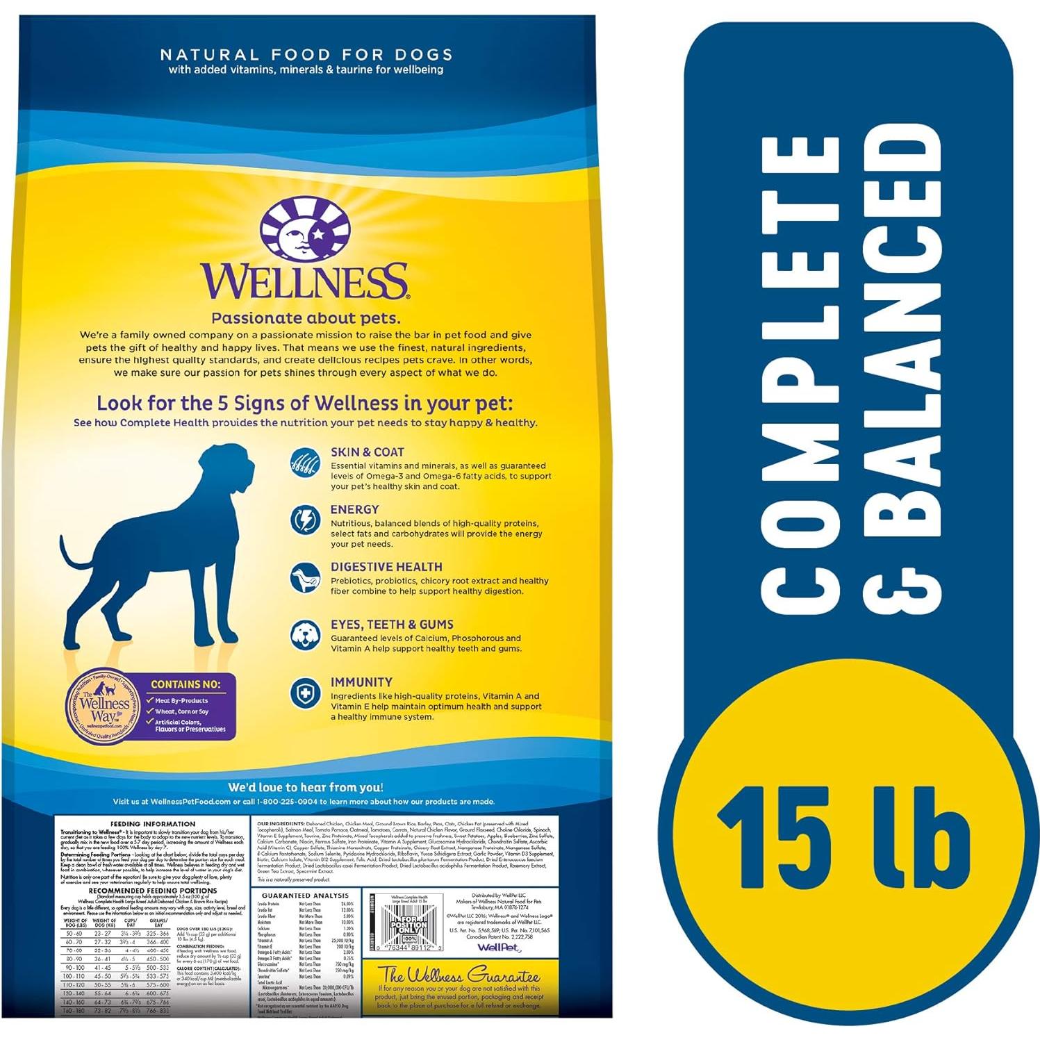 Comida Seca para Perros Wellness 6.8kg Pollo y Arroz Integral