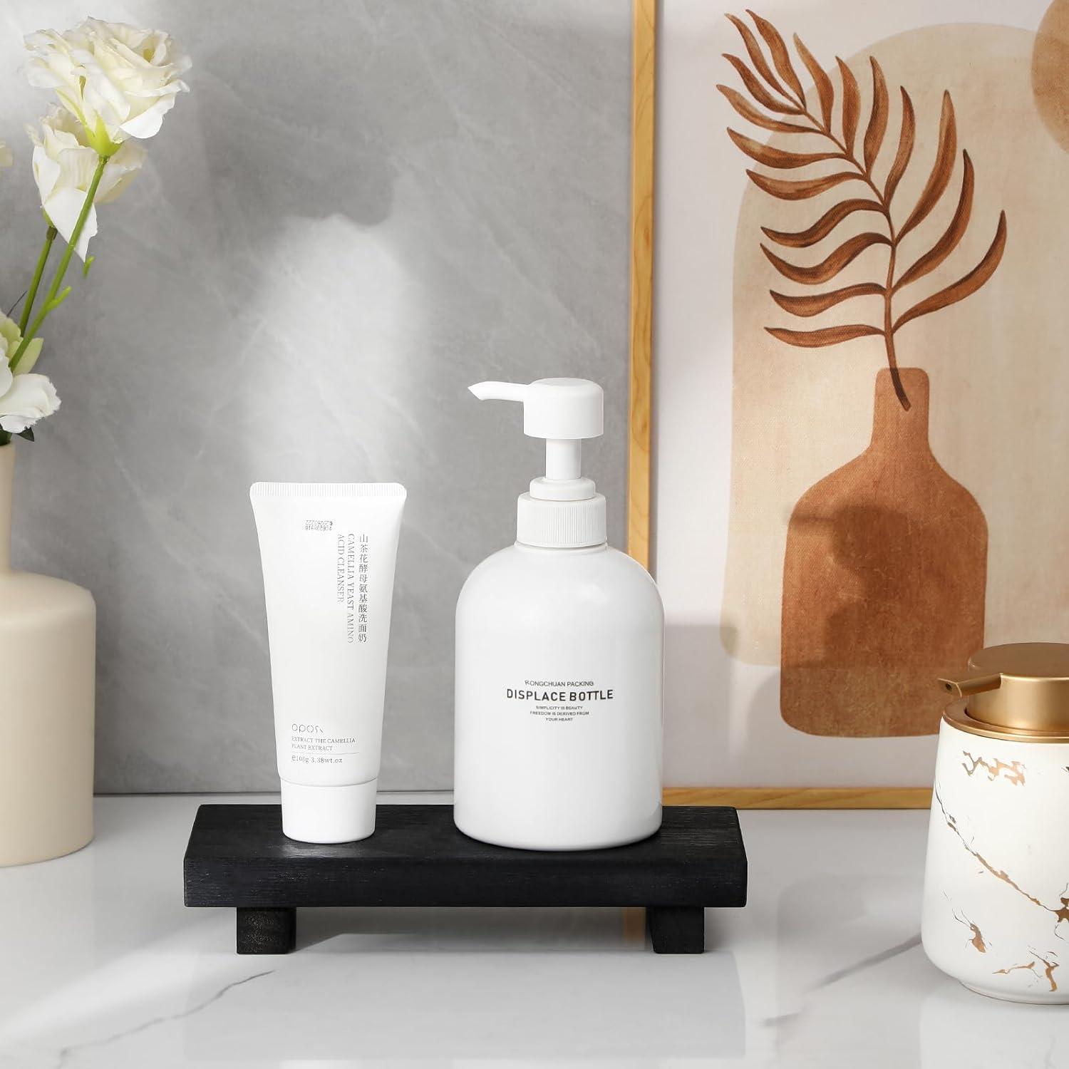 Bandeja de Madera Pedestal Decorativa Zoocatia 22x9cm Negra