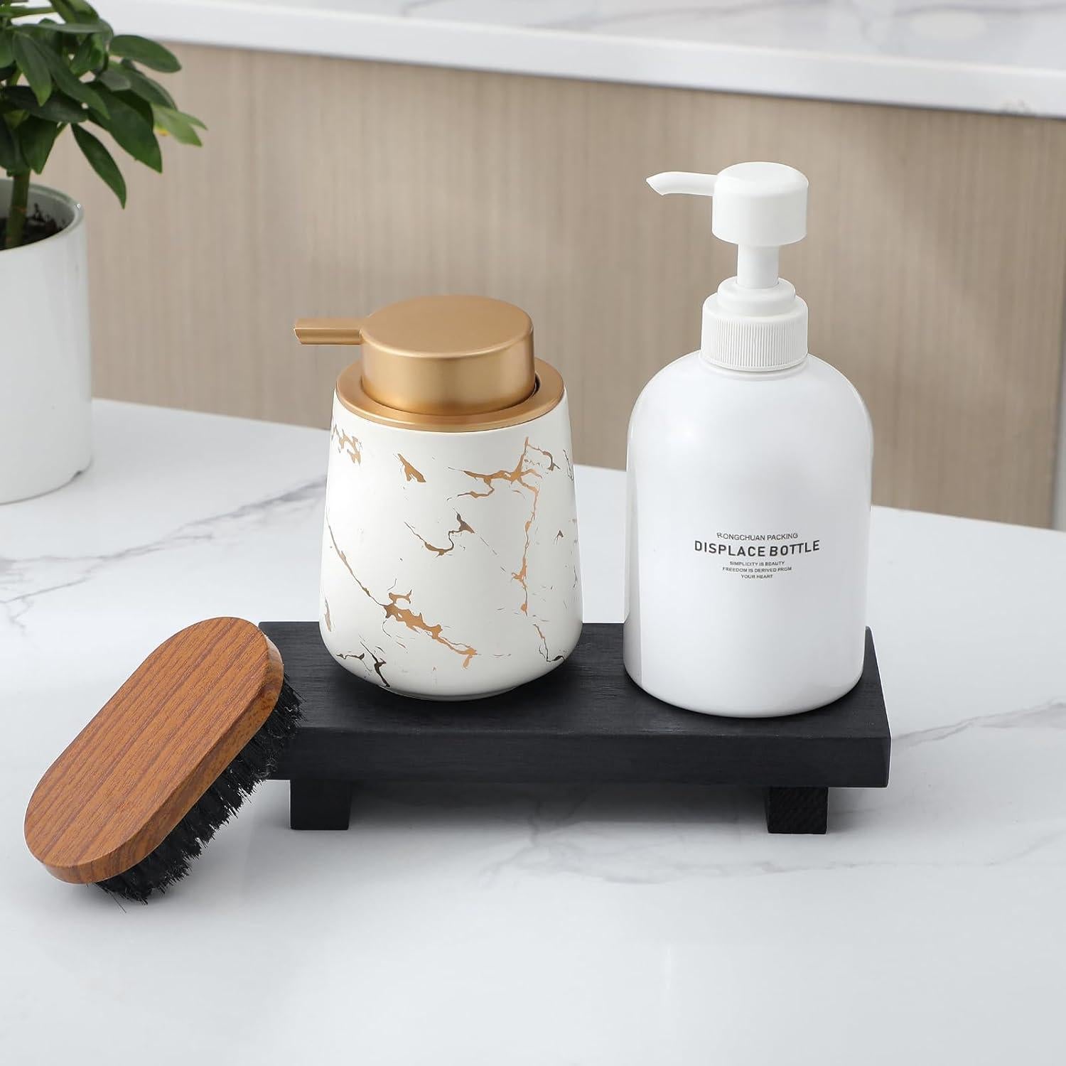 Bandeja de Madera Pedestal Decorativa Zoocatia 22x9cm Negra