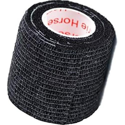 Cinta Vet Wrap Cohesiva Autoadhesiva Negra Prairie Horse 5cm x 4.57m