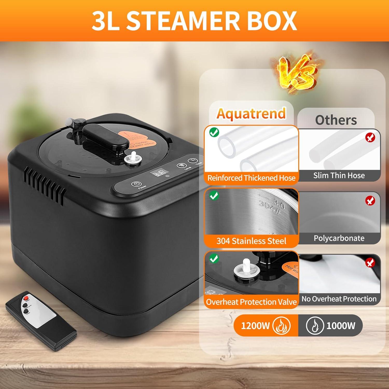 Caja de Sauna Portátil Aquatrend 1200W con Control Remoto