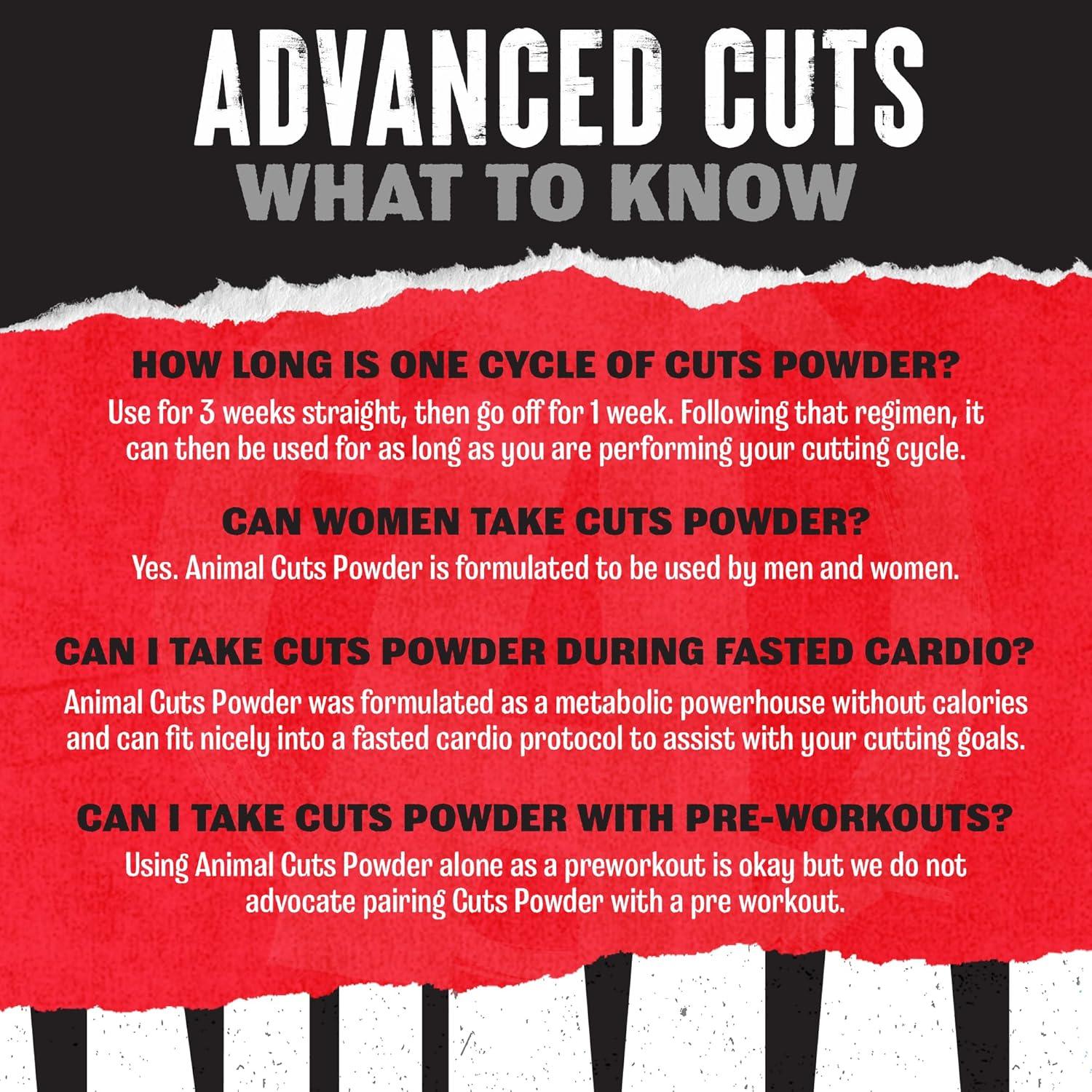 Animal Cuts Polvo Termogénico 42 Porciones Sabor Helado de Hielo Azul