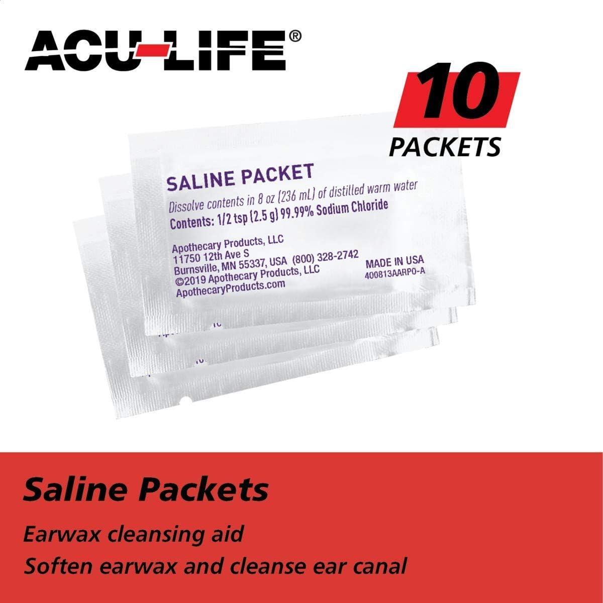 Limpiador de Oídos Acu-Life con Jeringa y 10 Paquetes de Solución