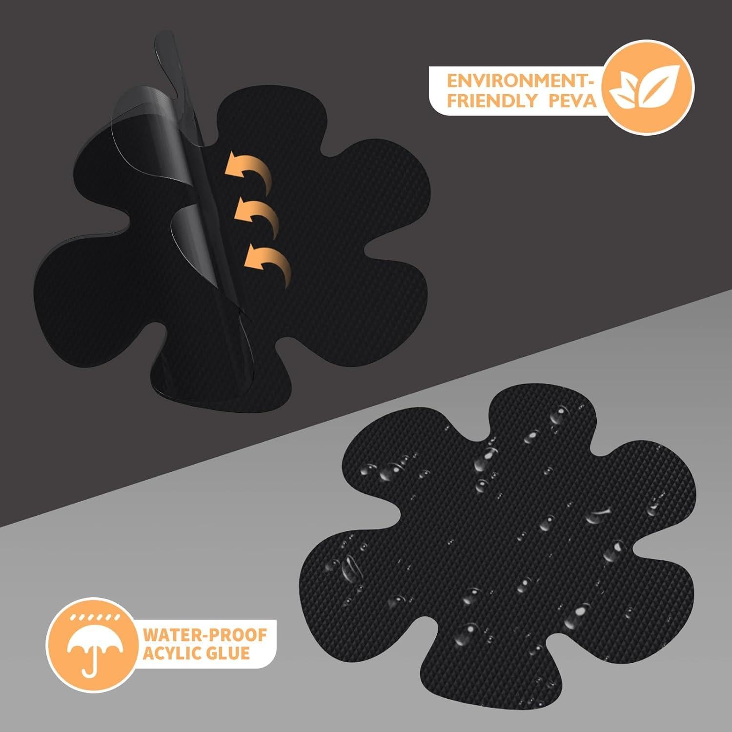 Calcomanías Antideslizantes Nodirz 24 PCS Flor Negra Impermeables