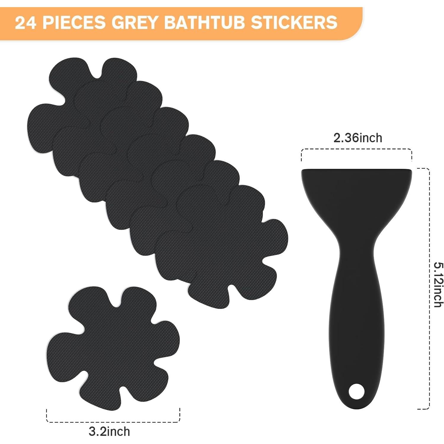 Calcomanías Antideslizantes Nodirz 24 PCS Flor Negra Impermeables