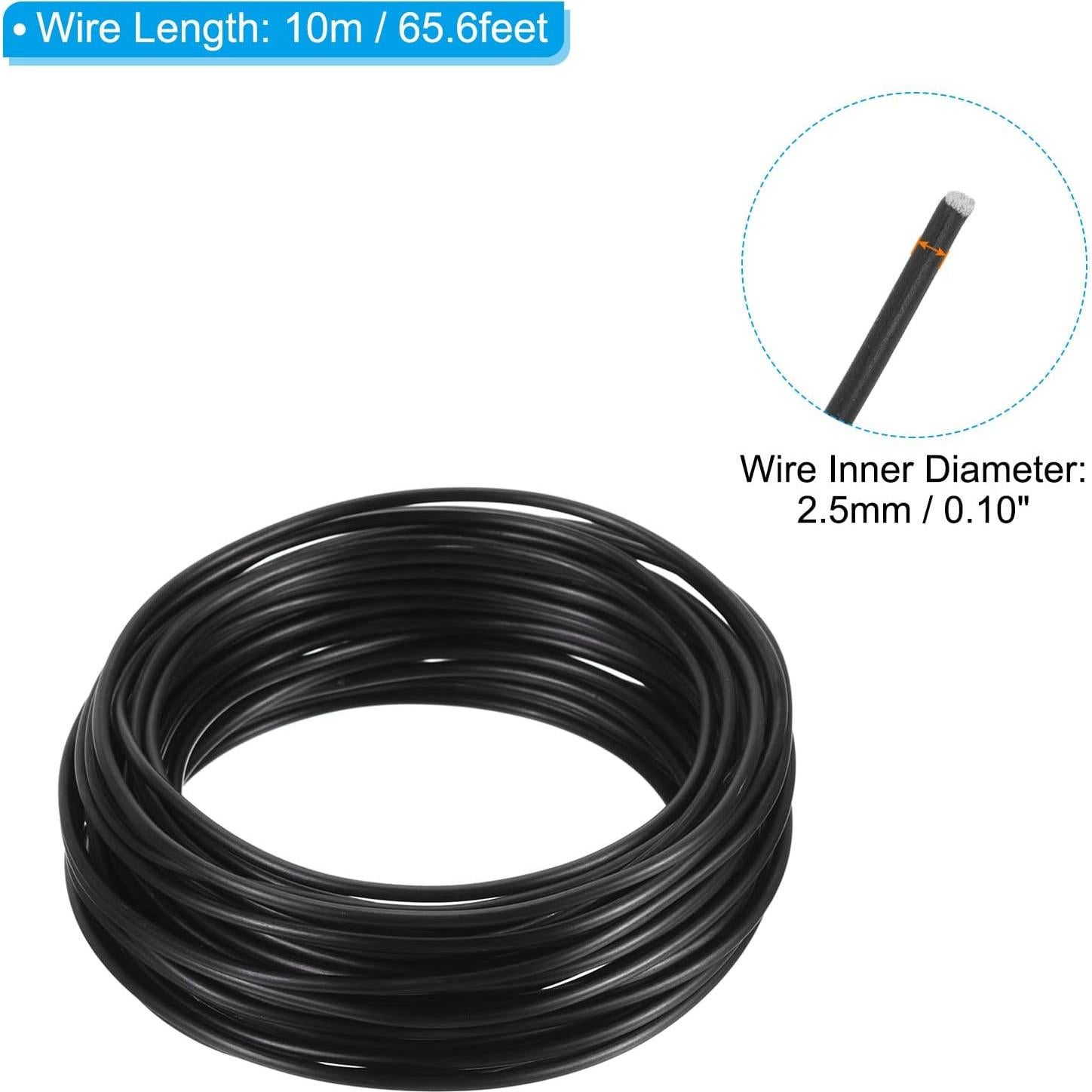 PATIKIL Alambre de Bonsai 2.5mm x 10m Negro Anodizado