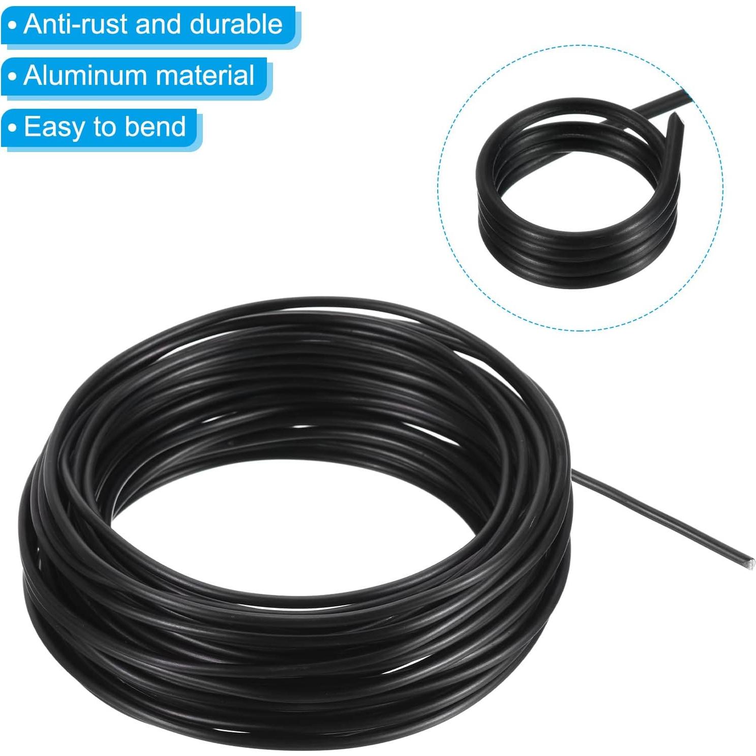 PATIKIL Alambre de Bonsai 2.5mm x 10m Negro Anodizado