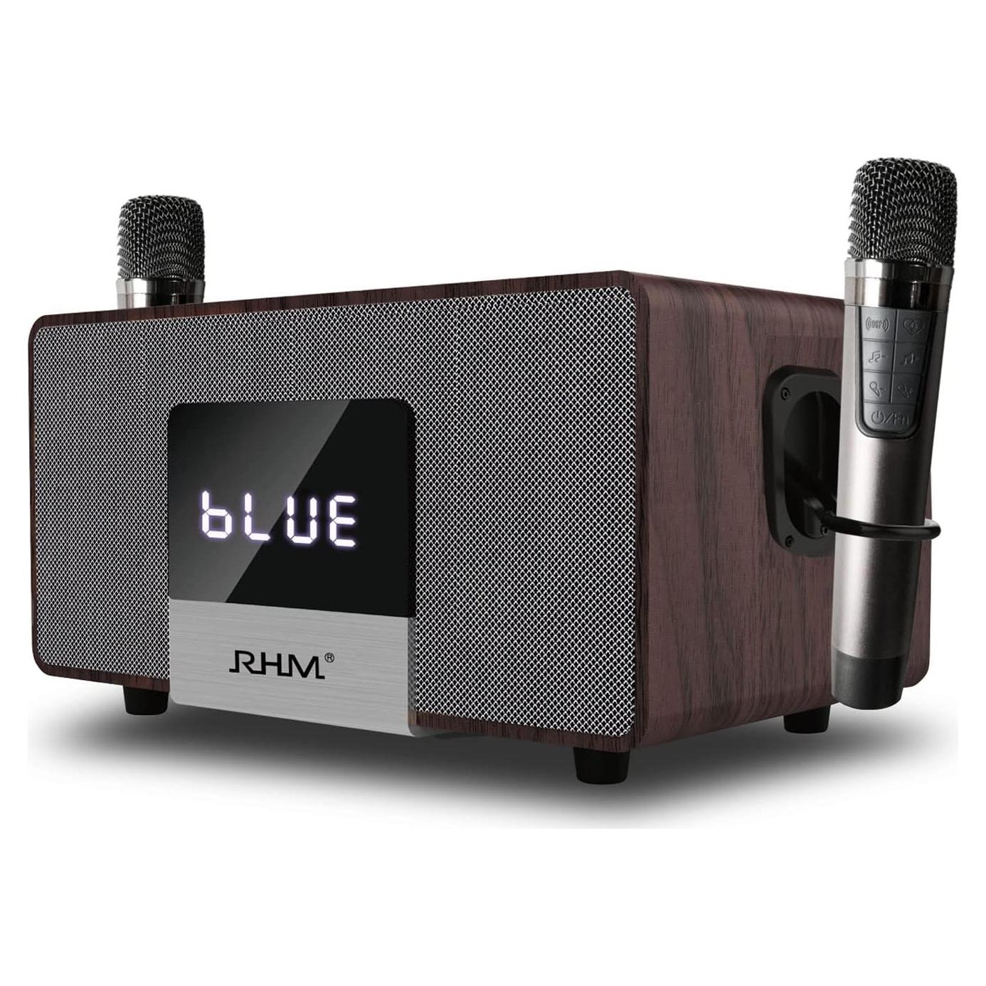 RHM K222 Máquina de Karaoke con 2 Micrófonos y Bluetooth