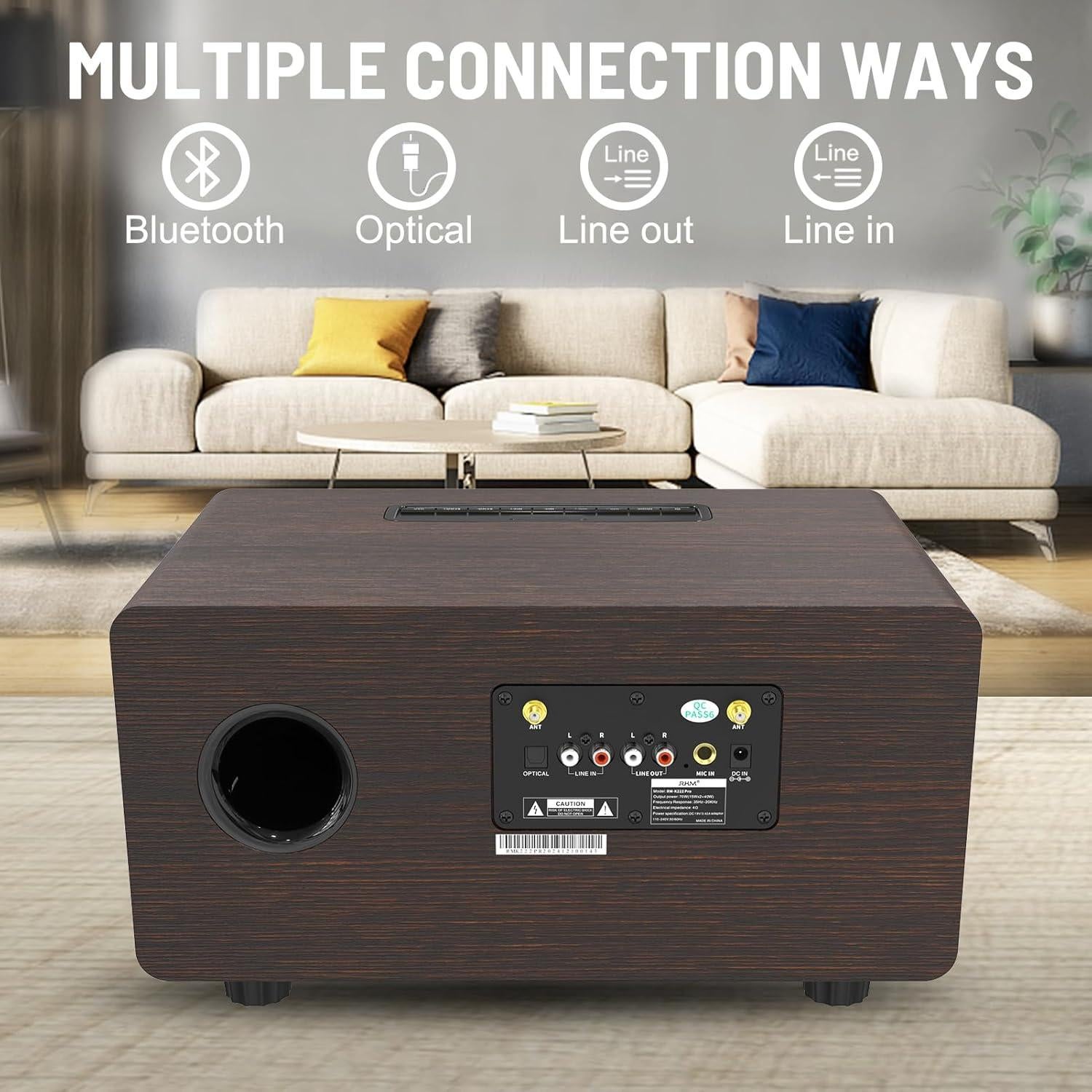 RHM K222 Máquina de Karaoke con 2 Micrófonos y Bluetooth