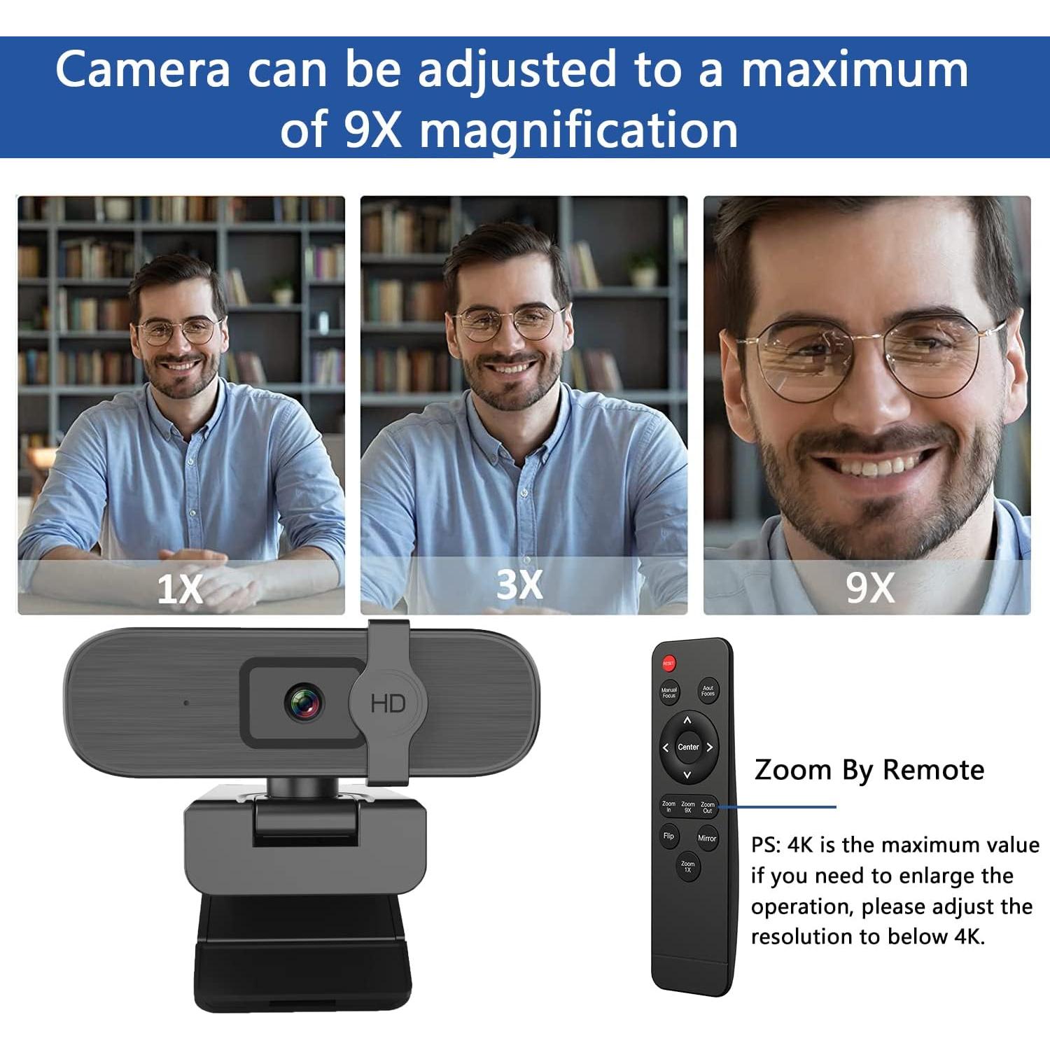 Cámara Web 4K Nolansend con Micrófono y Control Remoto