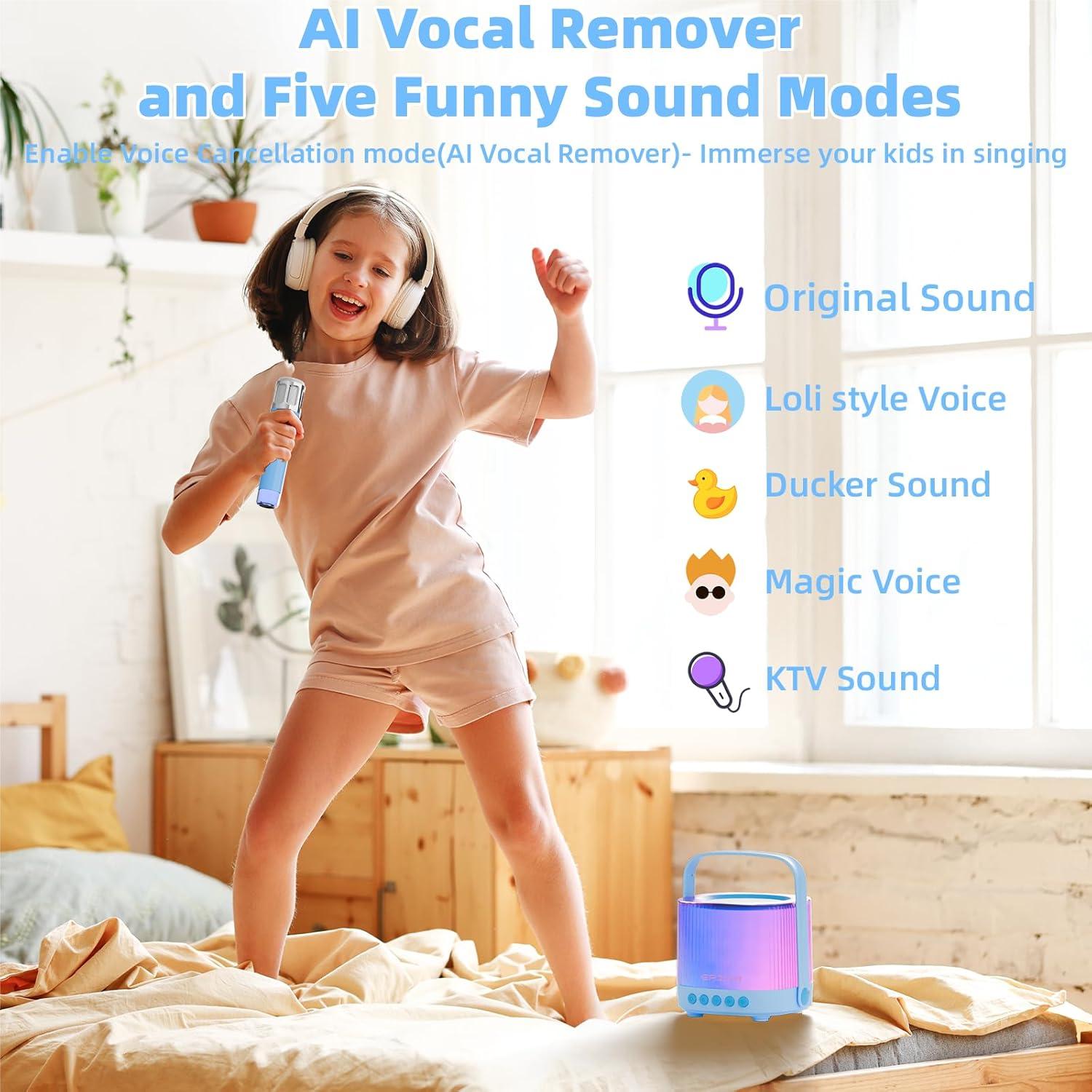 Karaoke Portátil EAIHW KM01-2 Bluetooth 5.3 con 2 Micrófonos