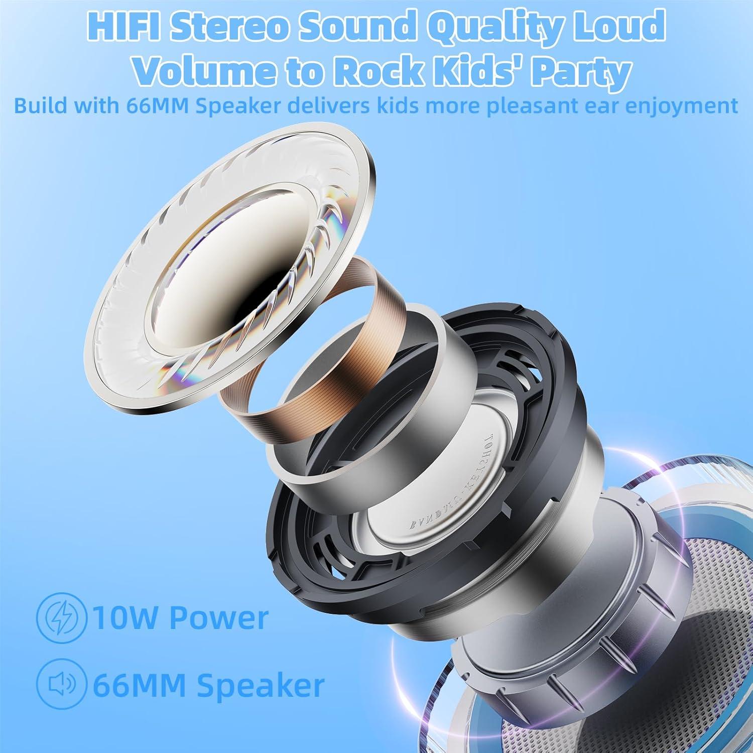 Karaoke Portátil EAIHW KM01-2 Bluetooth 5.3 con 2 Micrófonos