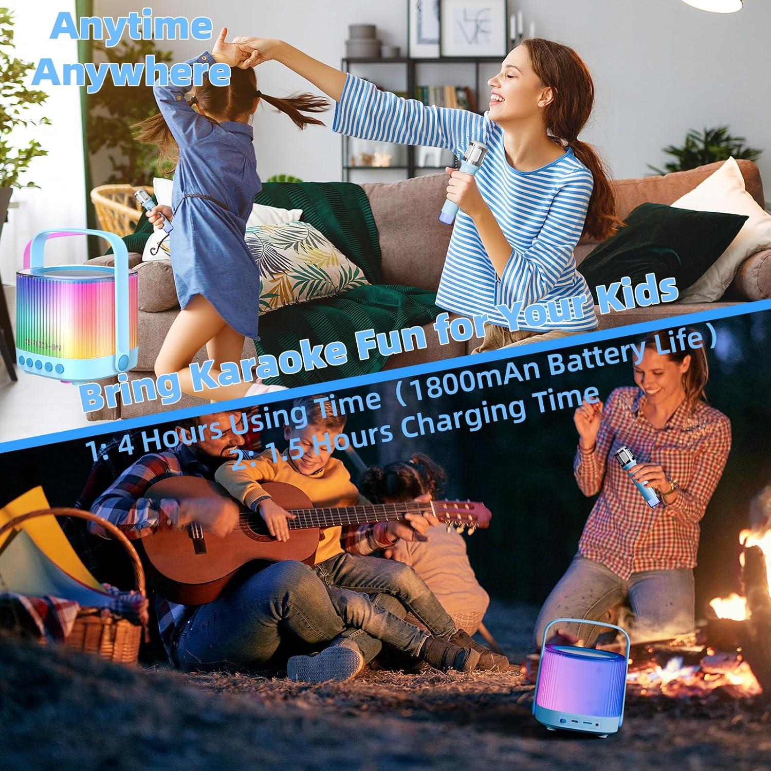 Karaoke Portátil EAIHW KM01-2 Bluetooth 5.3 con 2 Micrófonos