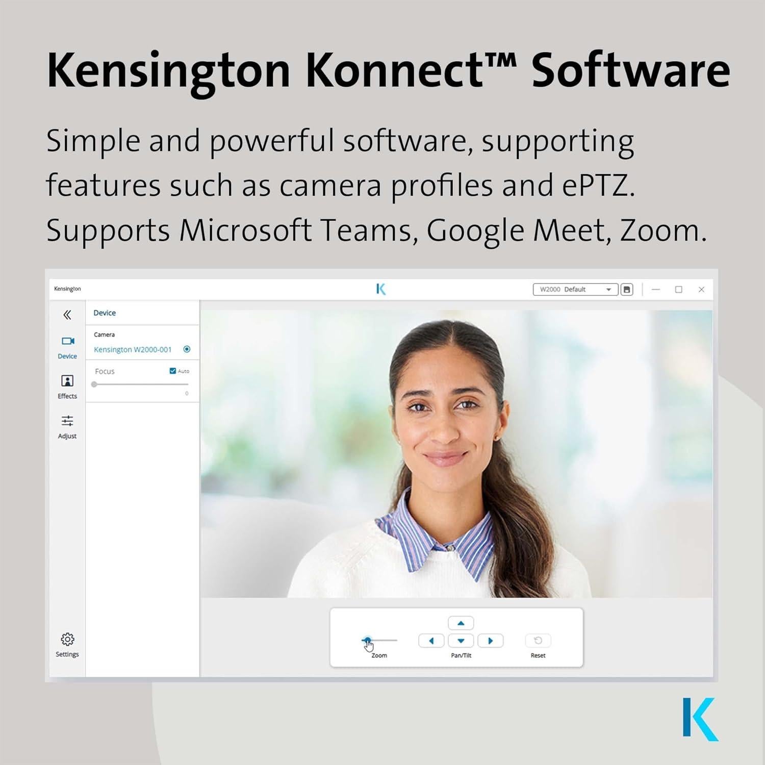 Webcam Kensington W1050 1080p Fijo Ángulo Amplio Negro